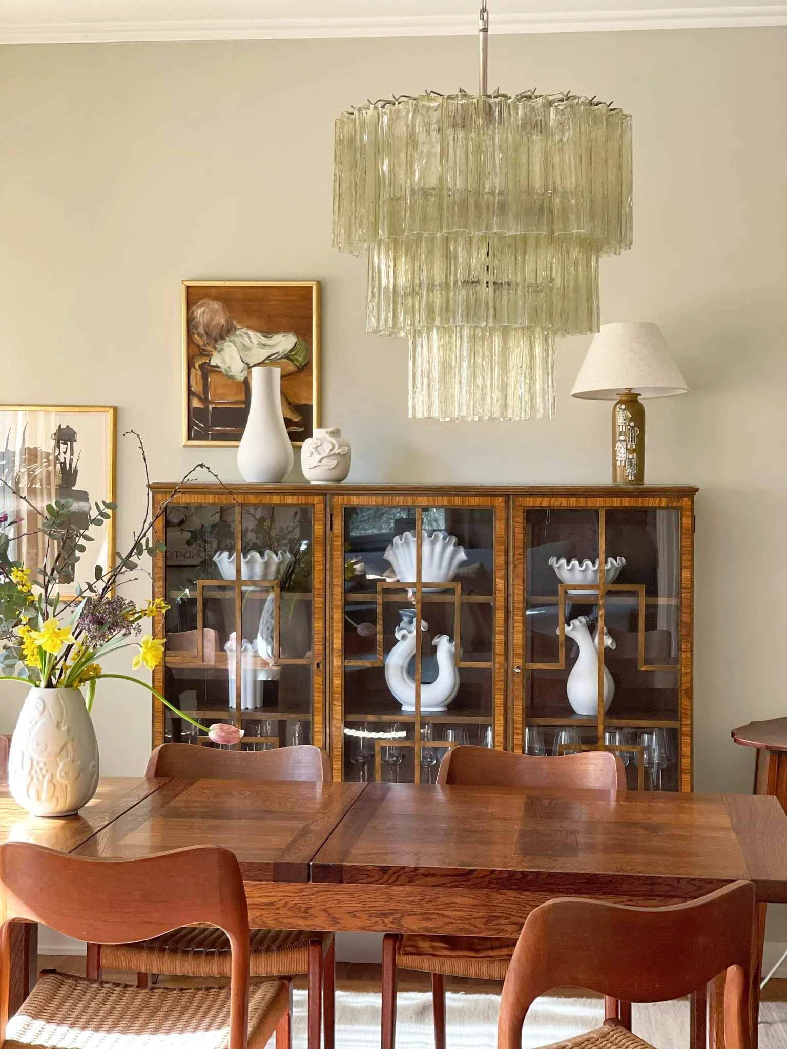 Murano Honey Glass Tube Chandelier - Image 4