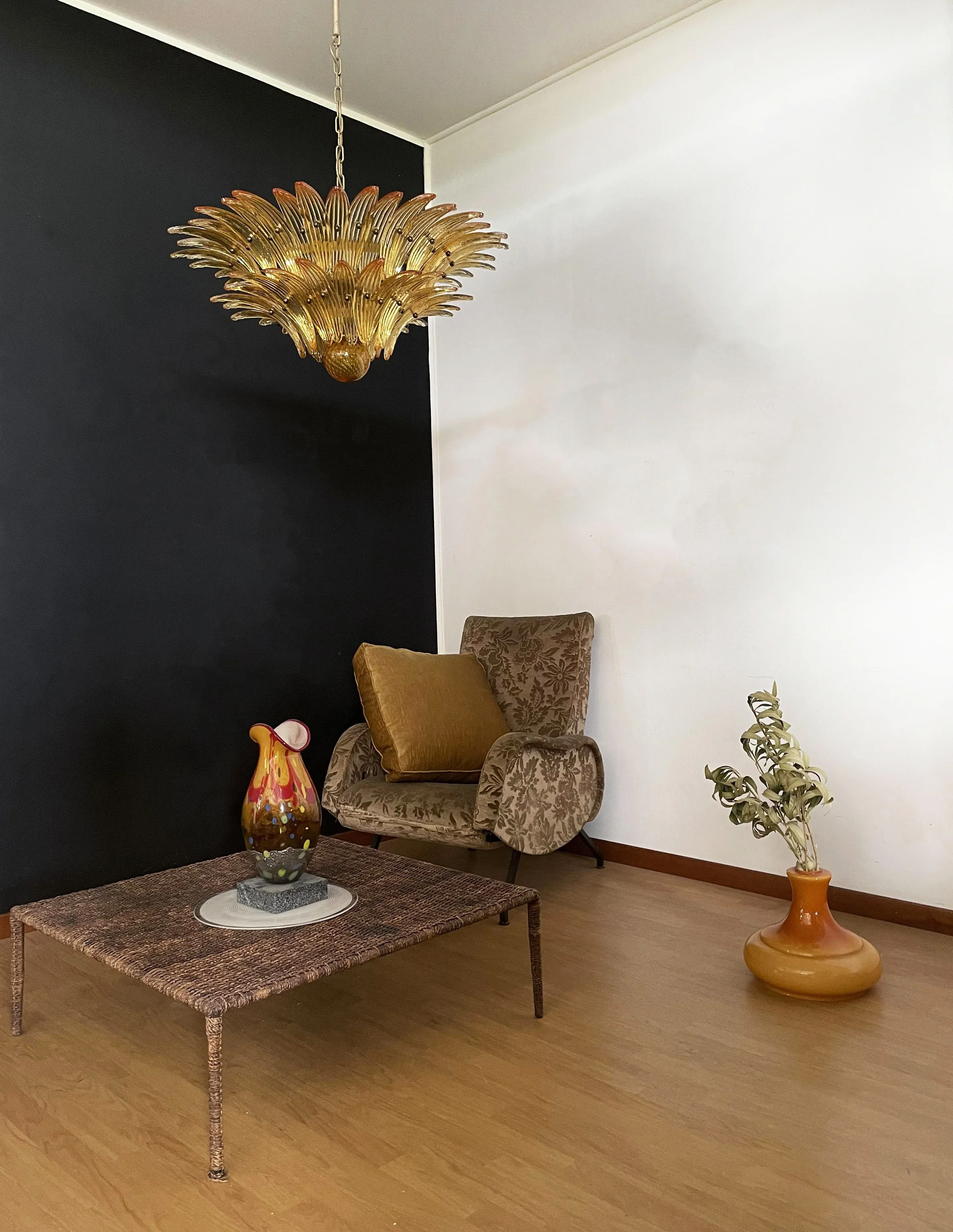 Murano Palmette Amber Chandelier - Image 4