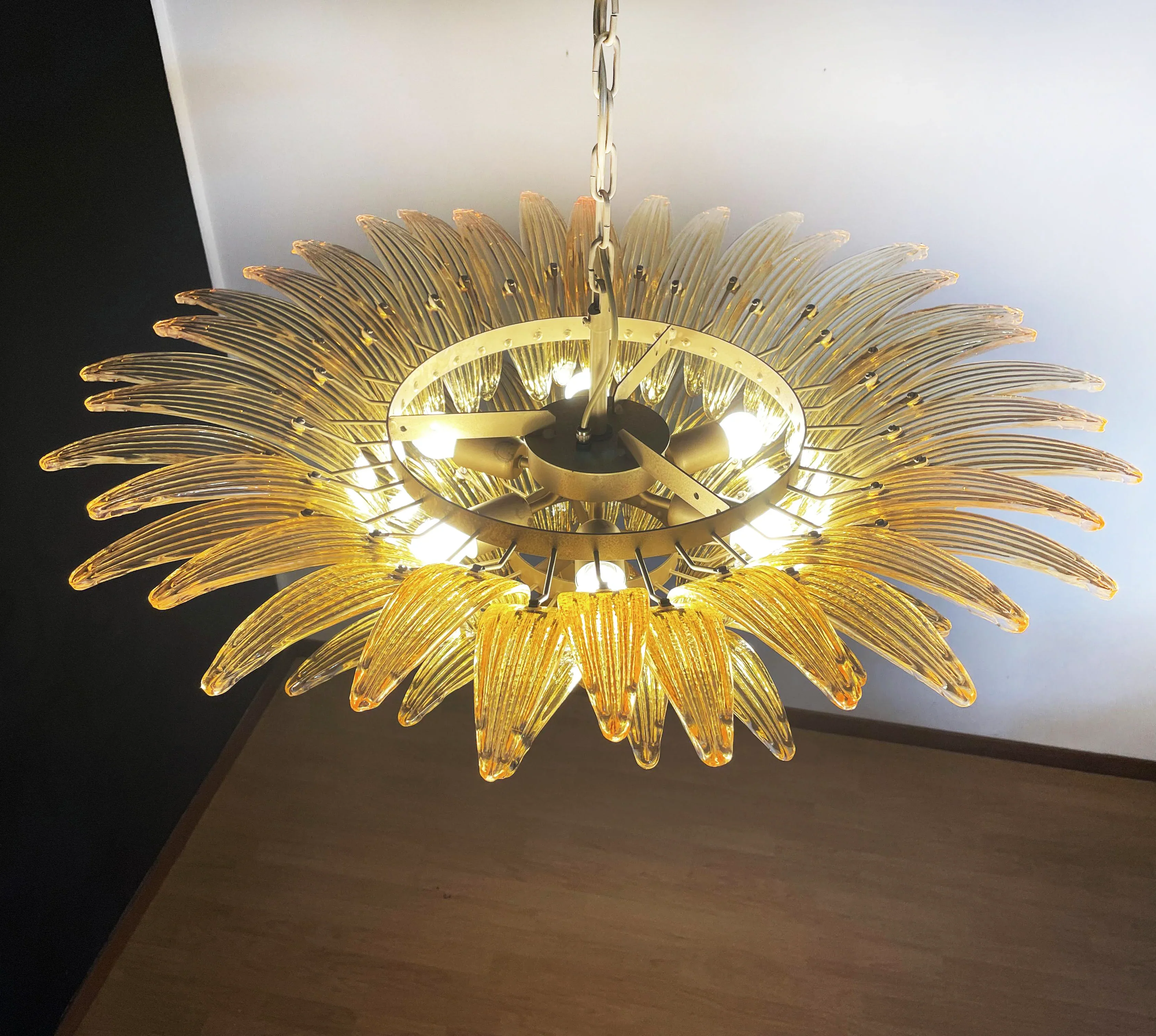 Murano Palmette Amber Chandelier - Image 6