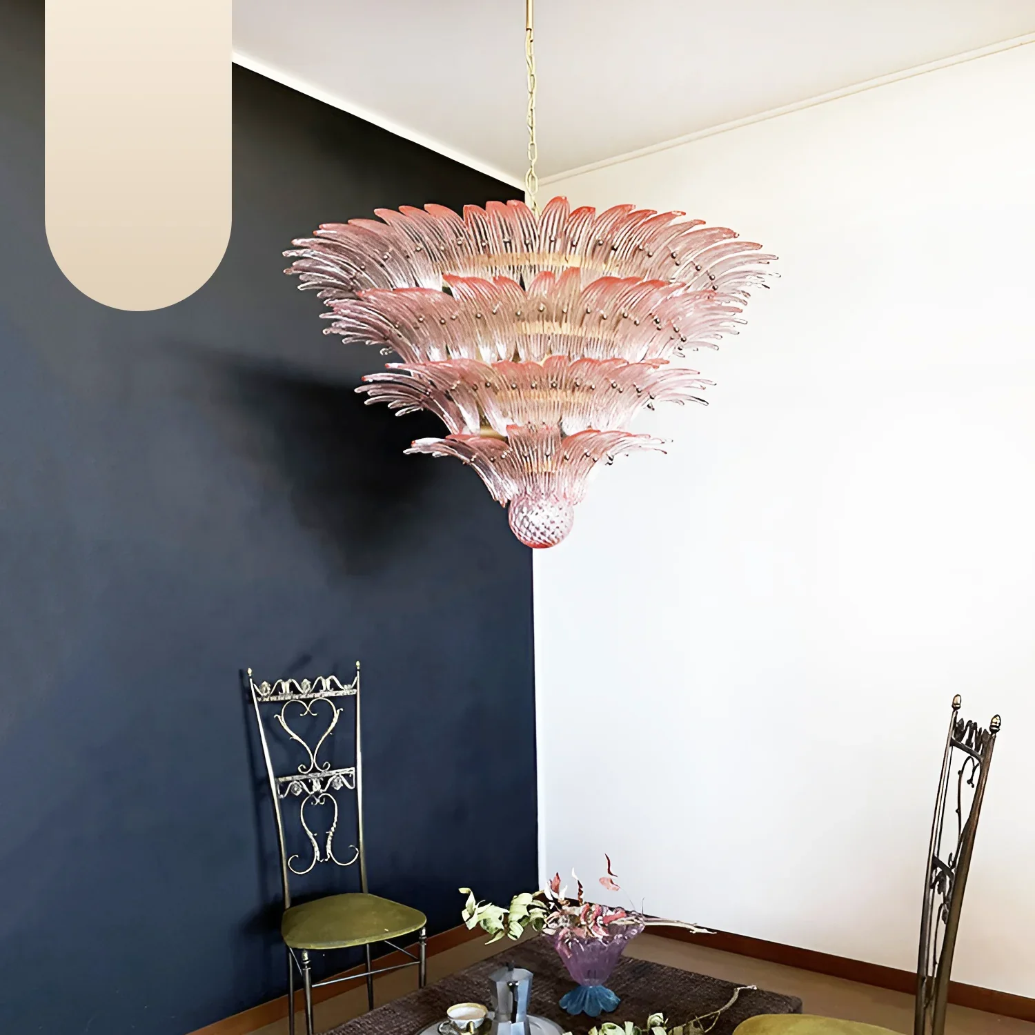 Murano Palmette Pink Chandelier - Image 15