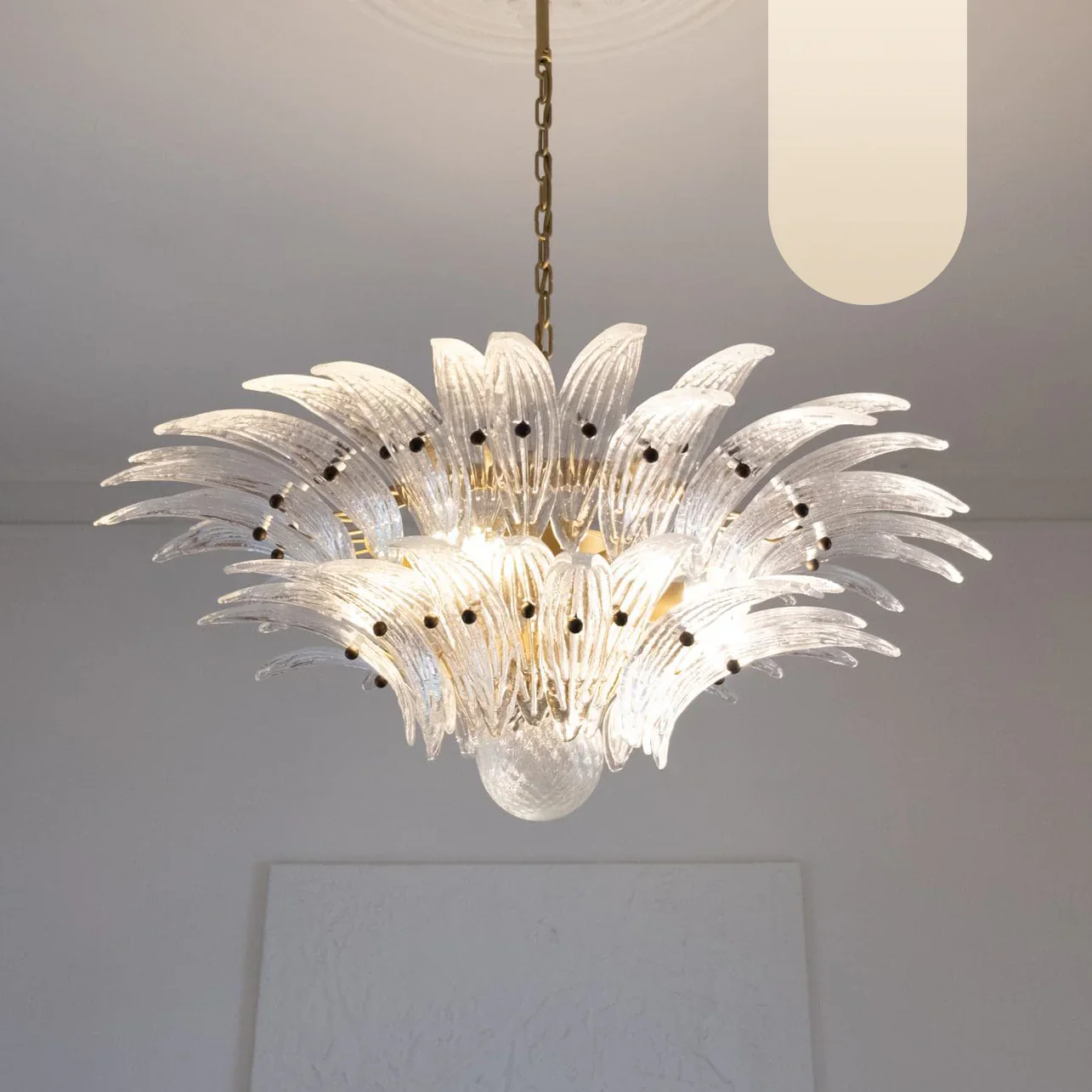 Murano Palmette Transparent Chandelier - Image 18