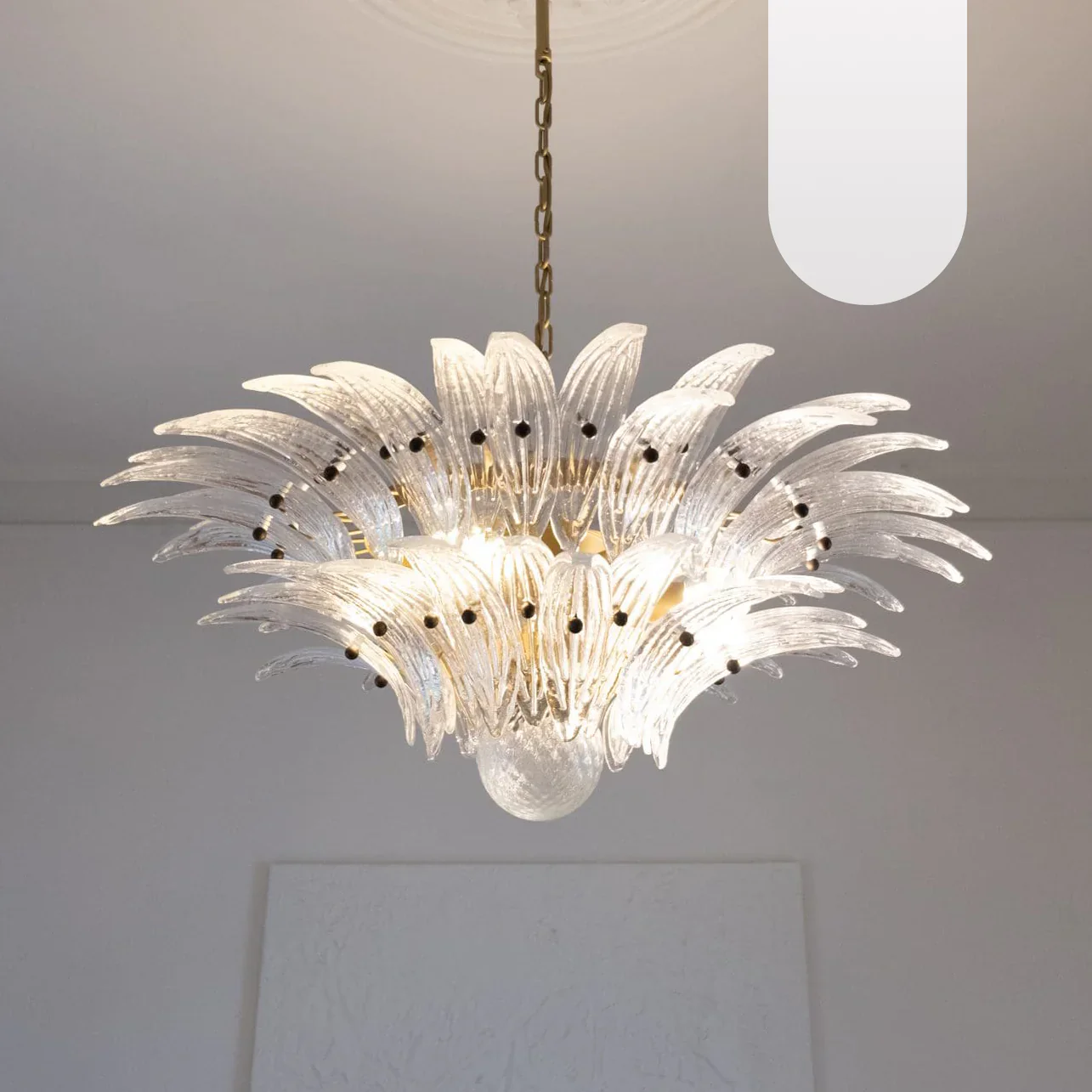 Murano Palmette Transparent Chandelier - Image 19