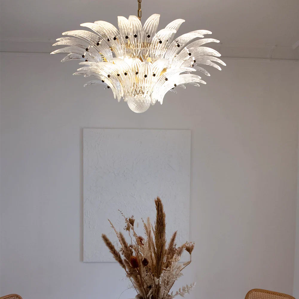 Murano Palmette Transparent Chandelier - Image 2