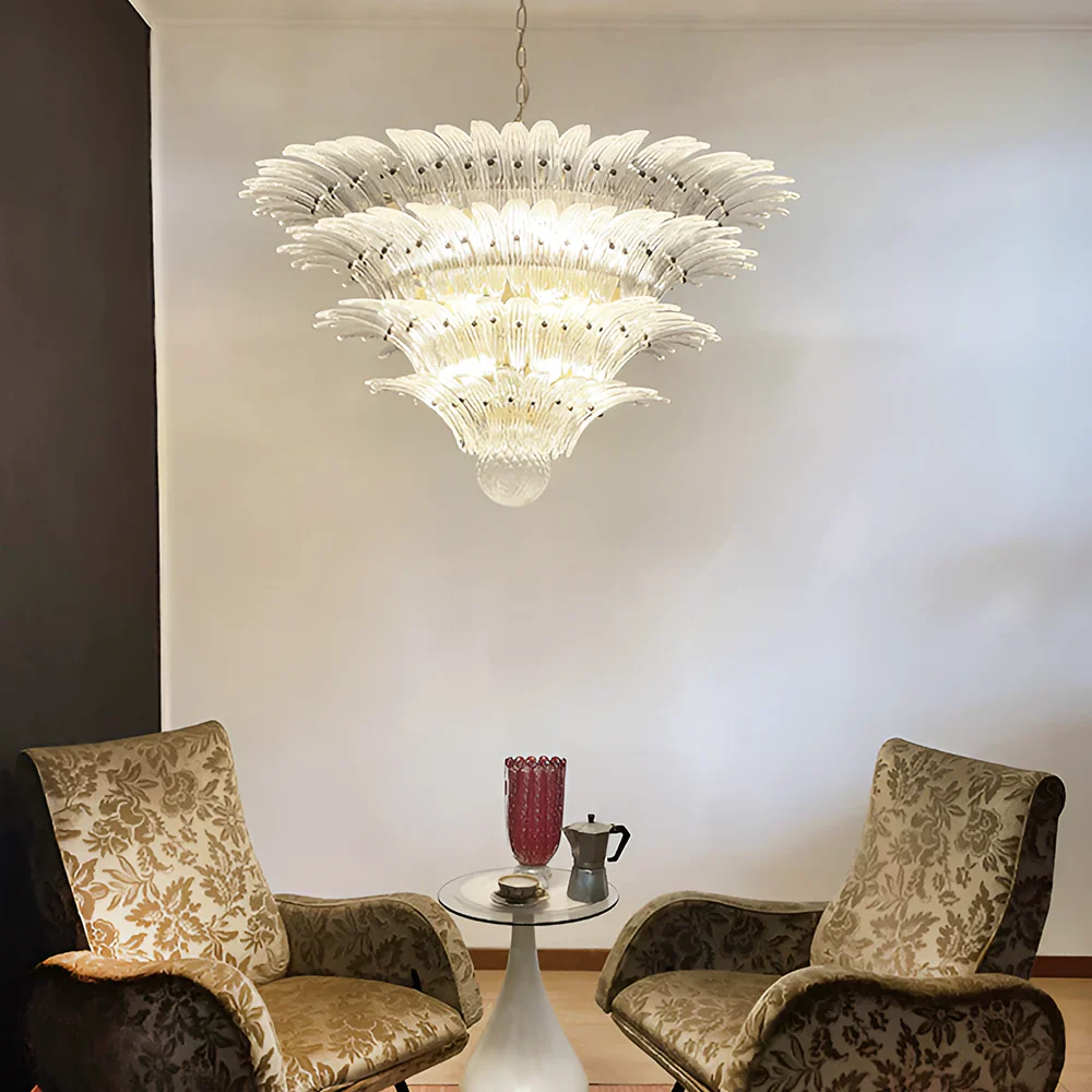 Murano Palmette Transparent Chandelier - Image 2