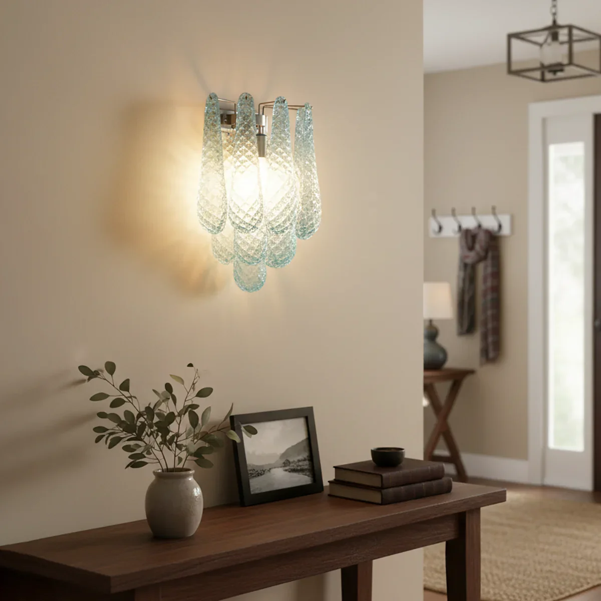 Murano Petals Glass Blue Wall Light - Image 10