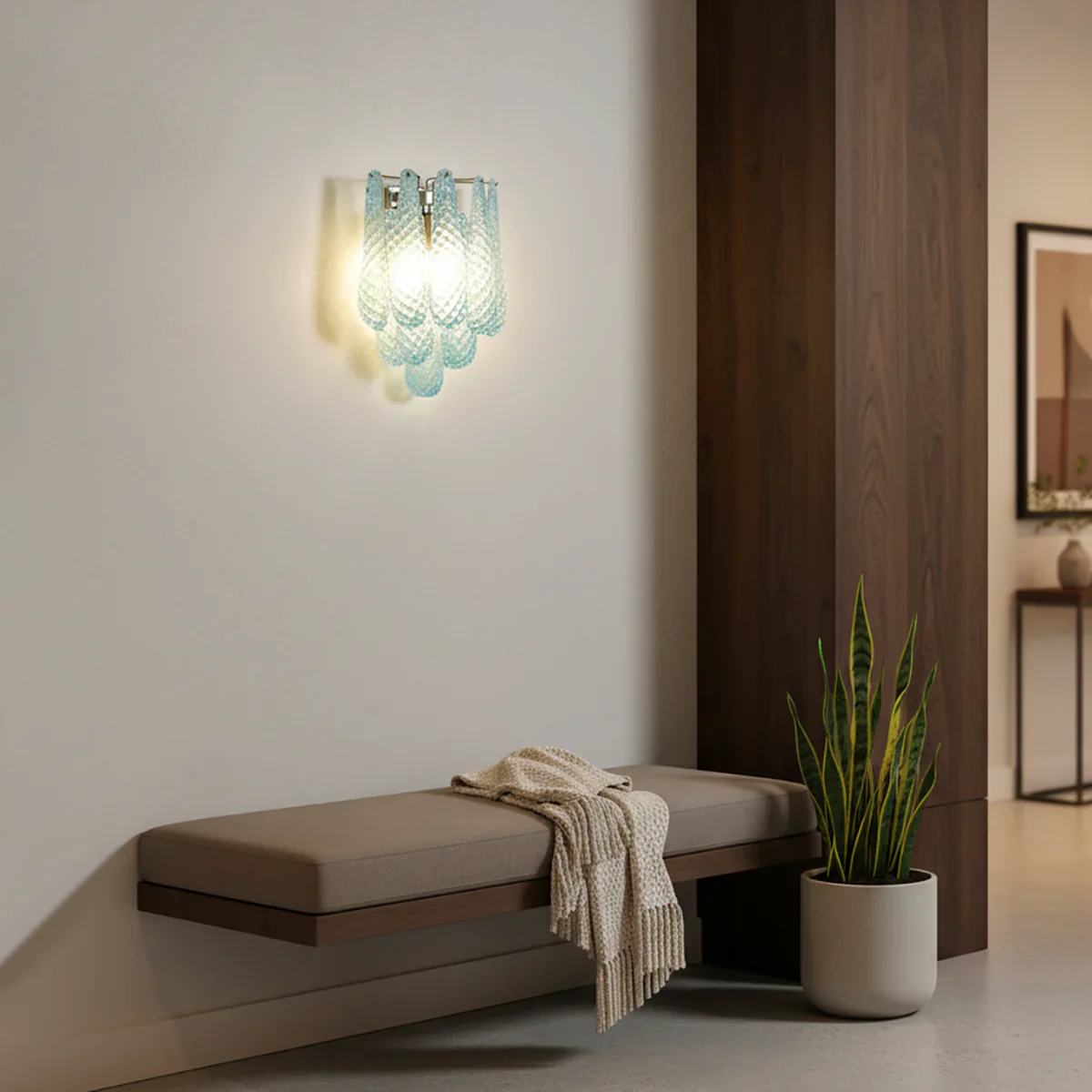 Murano Petals Glass Blue Wall Light - Image 16