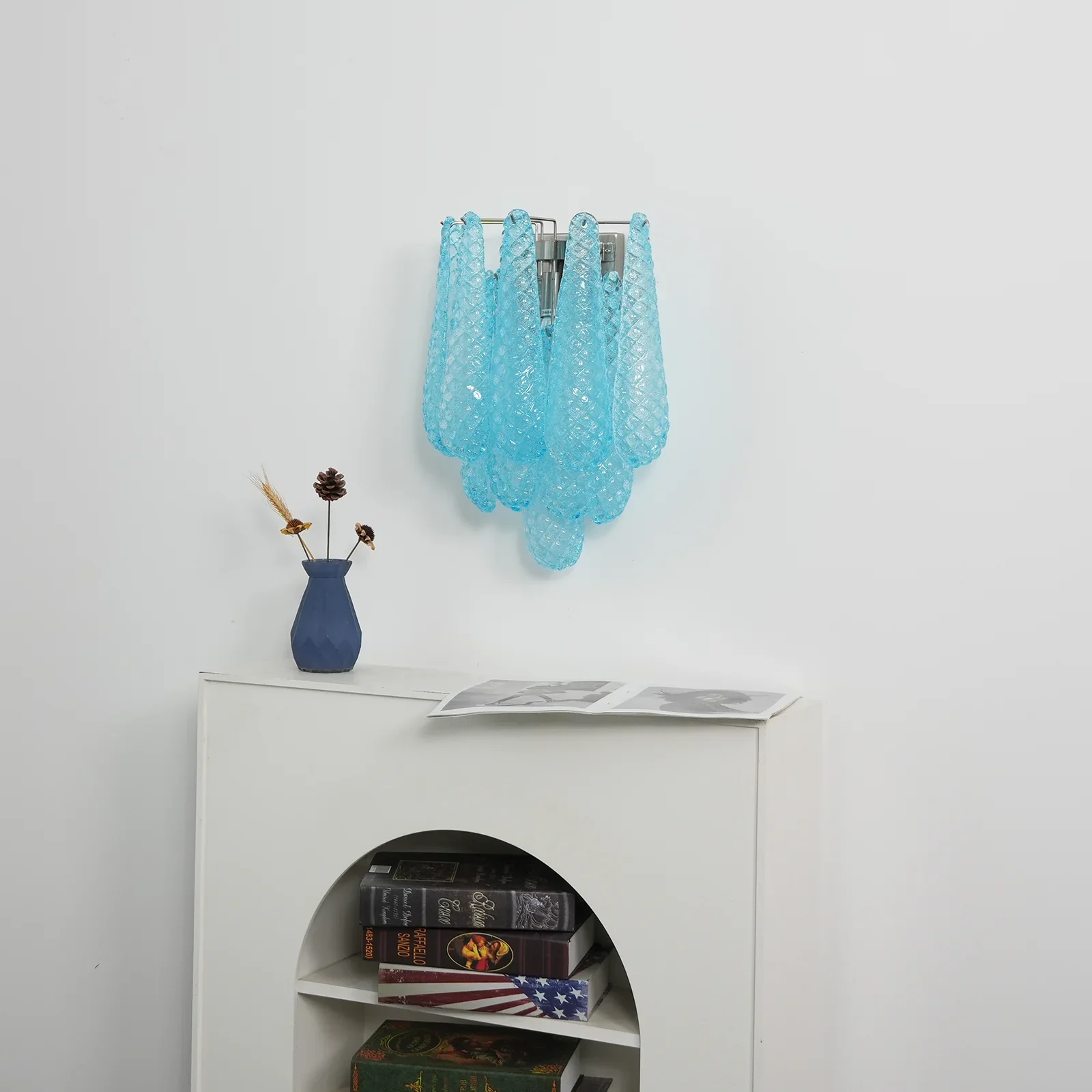 Murano Petals Glass Blue Wall Light - Image 18