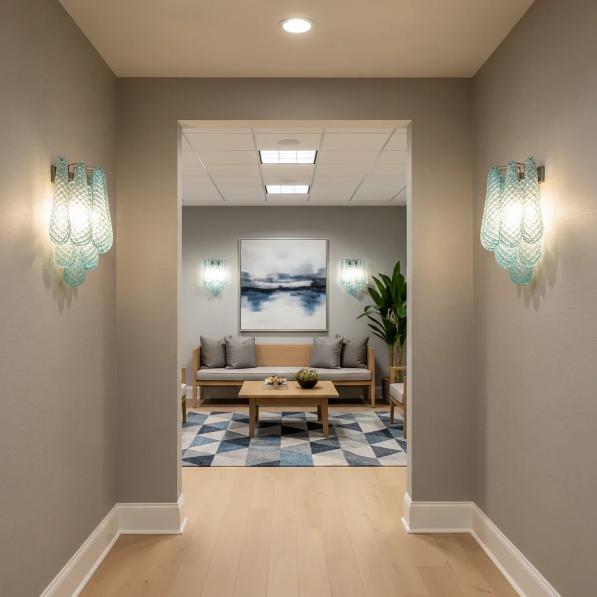 Murano Petals Glass Blue Wall Light - Image 19