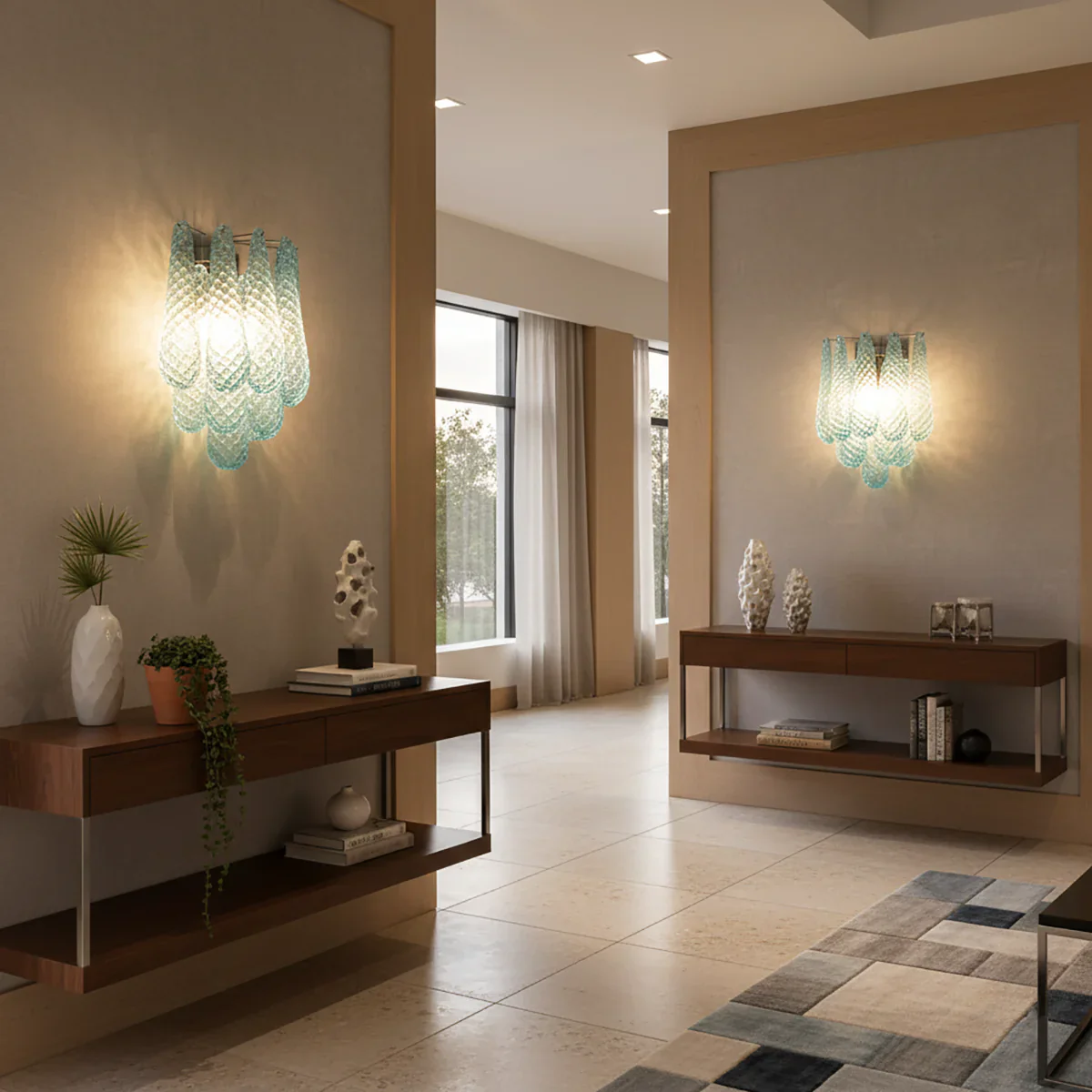 Murano Petals Glass Blue Wall Light - Image 22