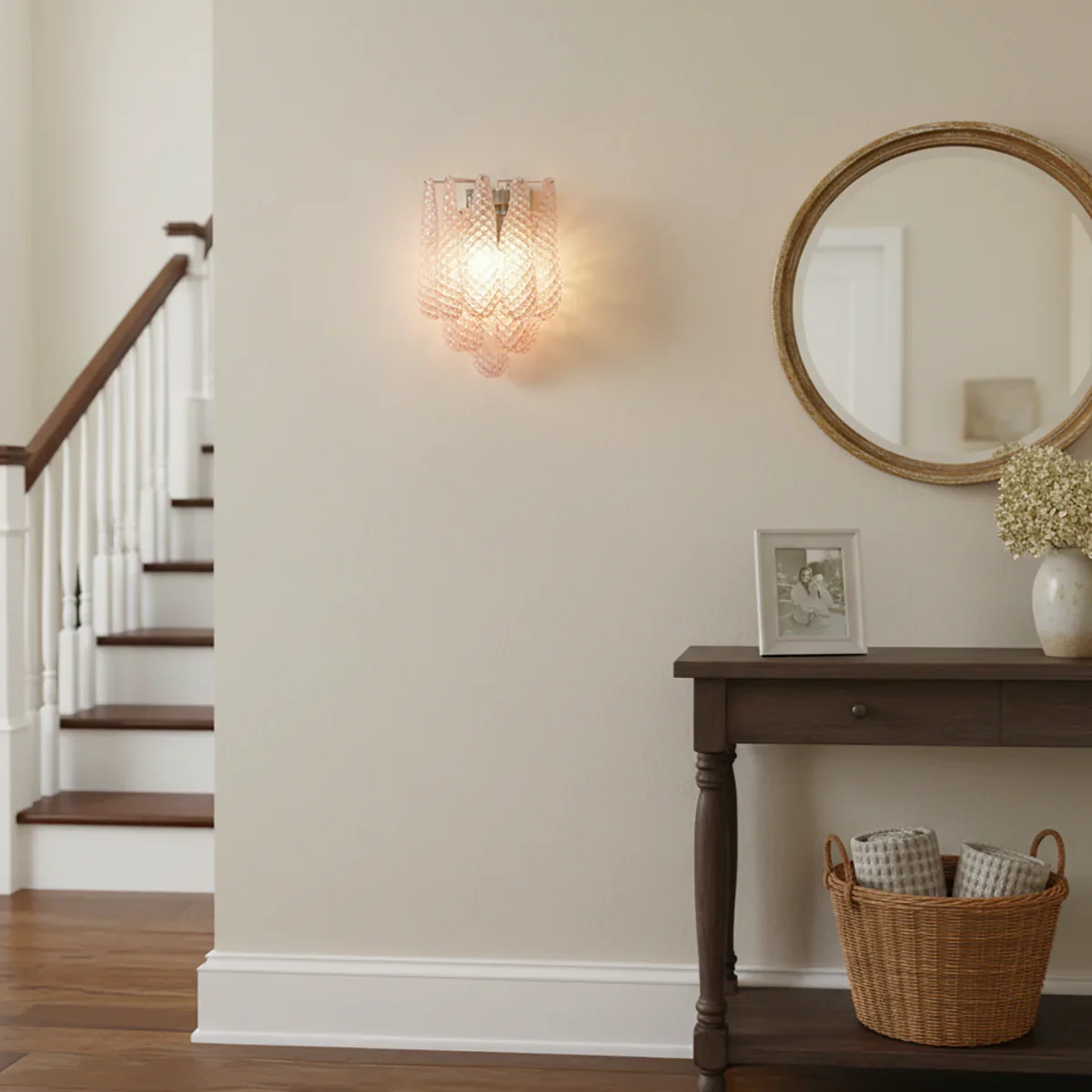 Murano Petals Glass Pink Wall Light - Image 13