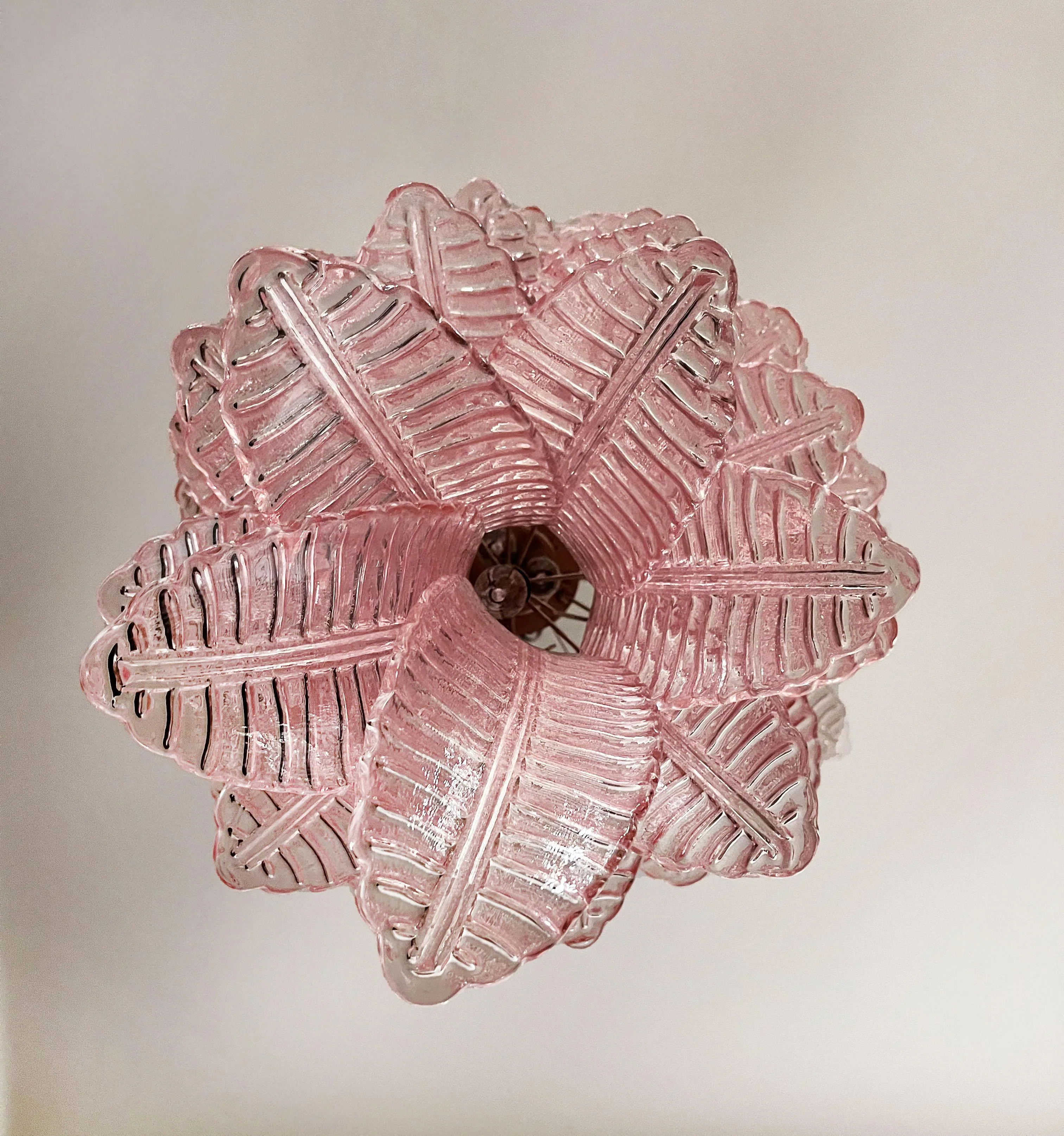 Murano Pink Felch Spiral Chandelier - Image 19
