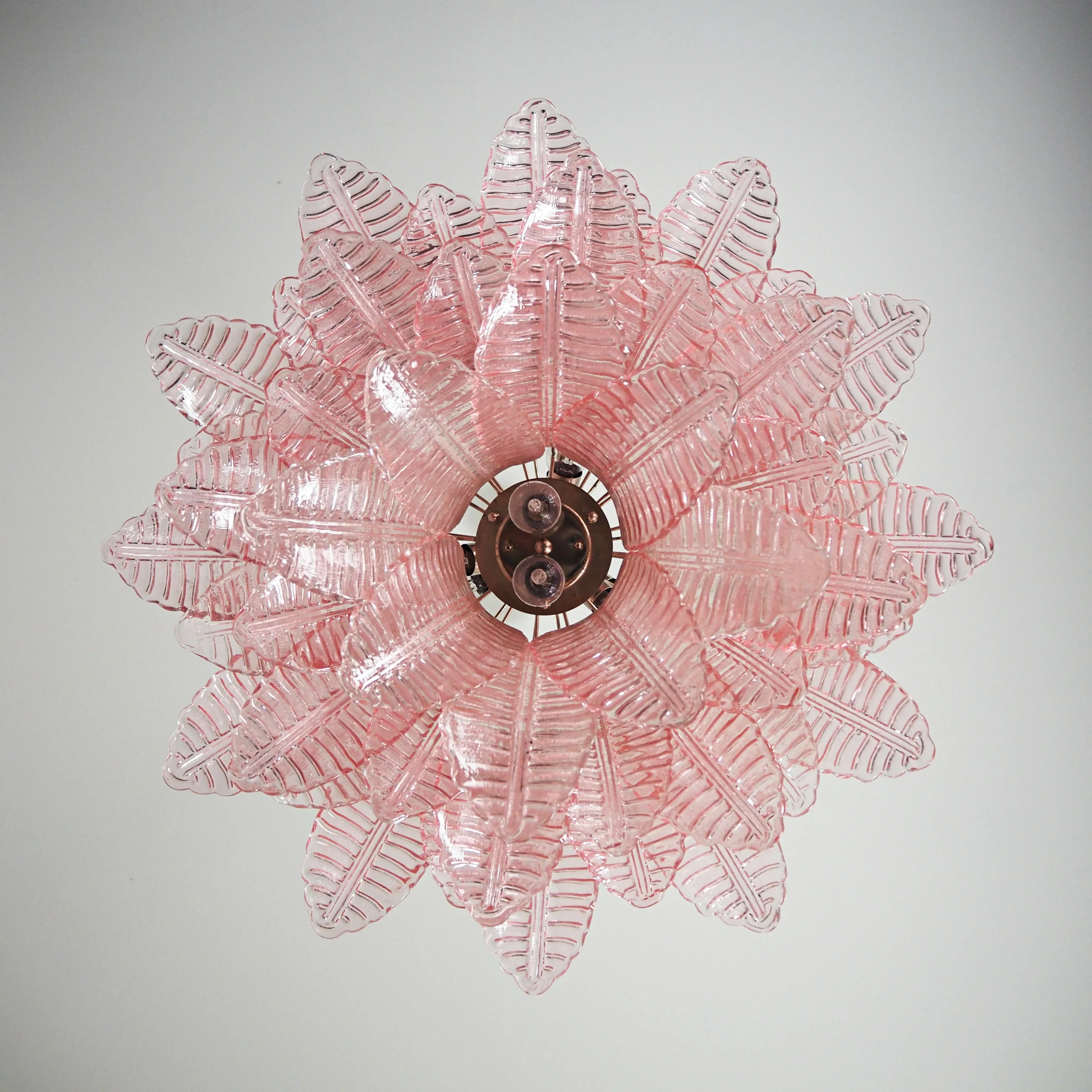 Murano Pink Ferns Glass Chandelier - Image 10