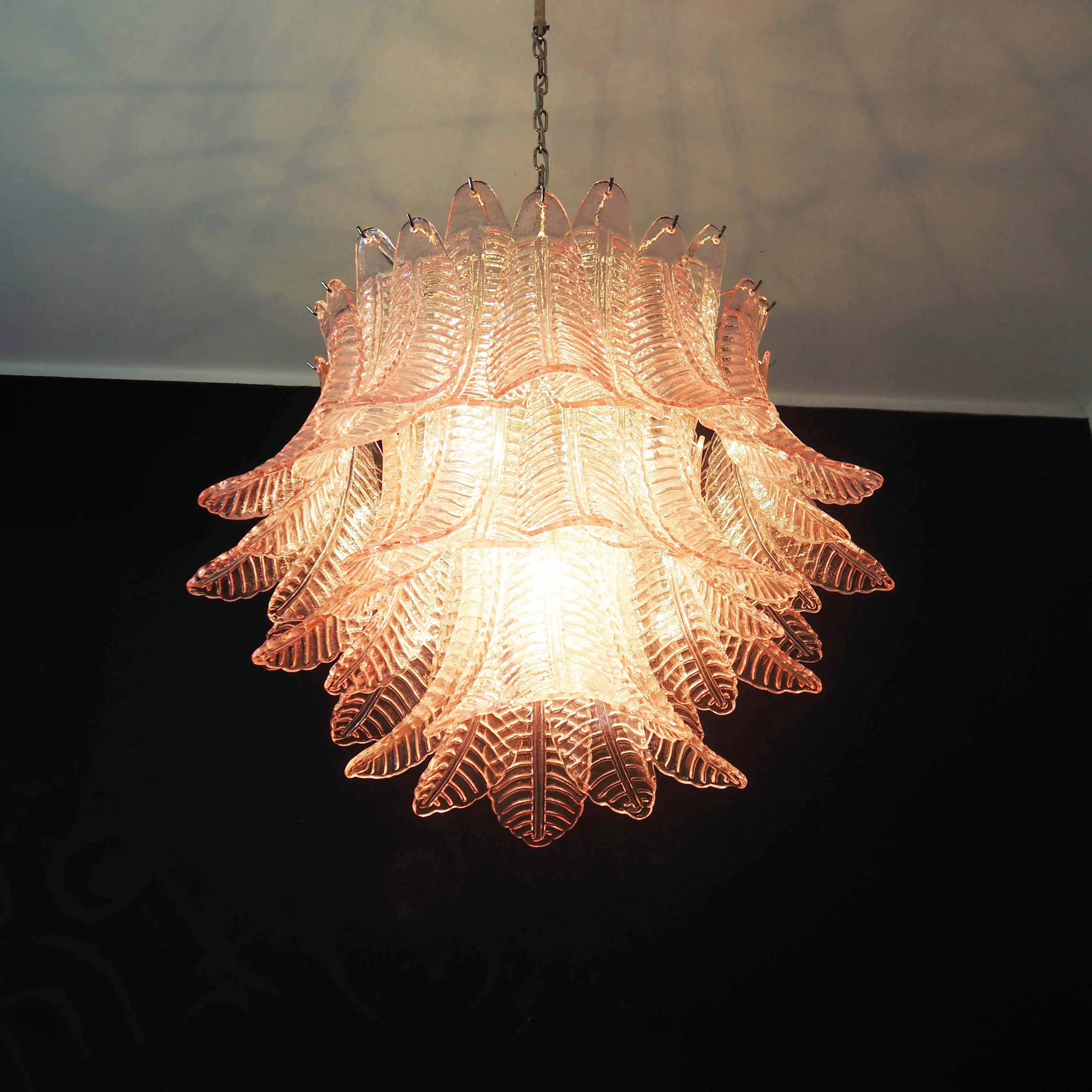 Murano Pink Ferns Glass Chandelier - Image 9