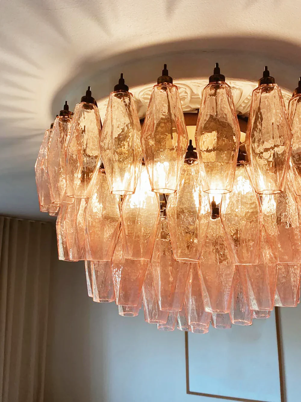 Murano Poliedri Pink Ceiling Light - Image 12