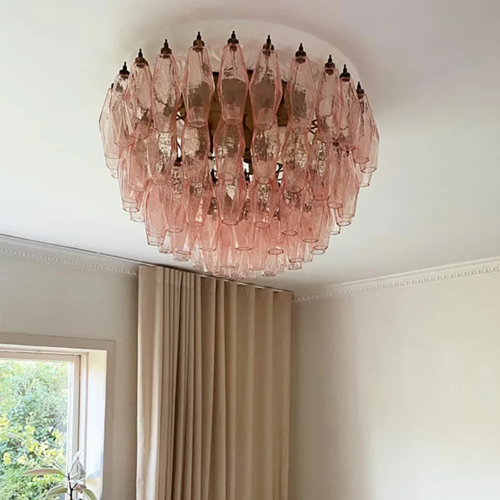 Murano Poliedri Pink Ceiling Light - Image 2