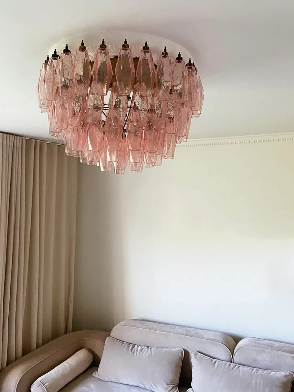 Murano Poliedri Pink Ceiling Light - Image 3