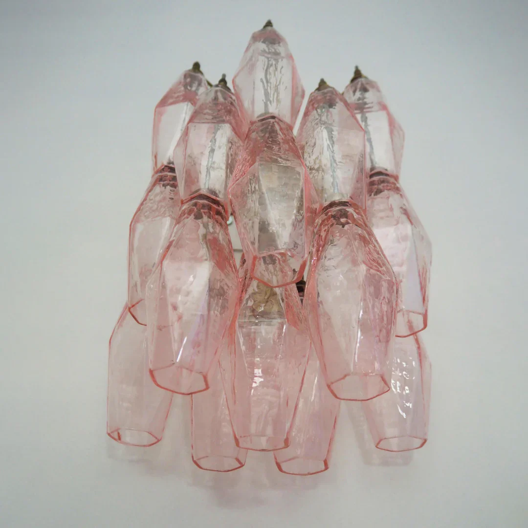 Murano Poliedri Pink Glass Wall Sconces - Image 11