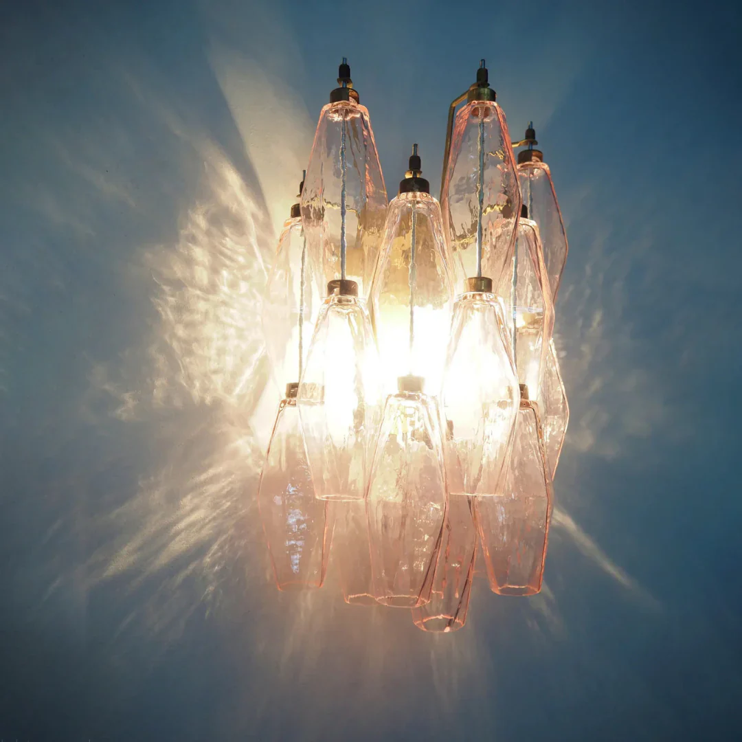 Murano Poliedri Pink Glass Wall Sconces - Image 13