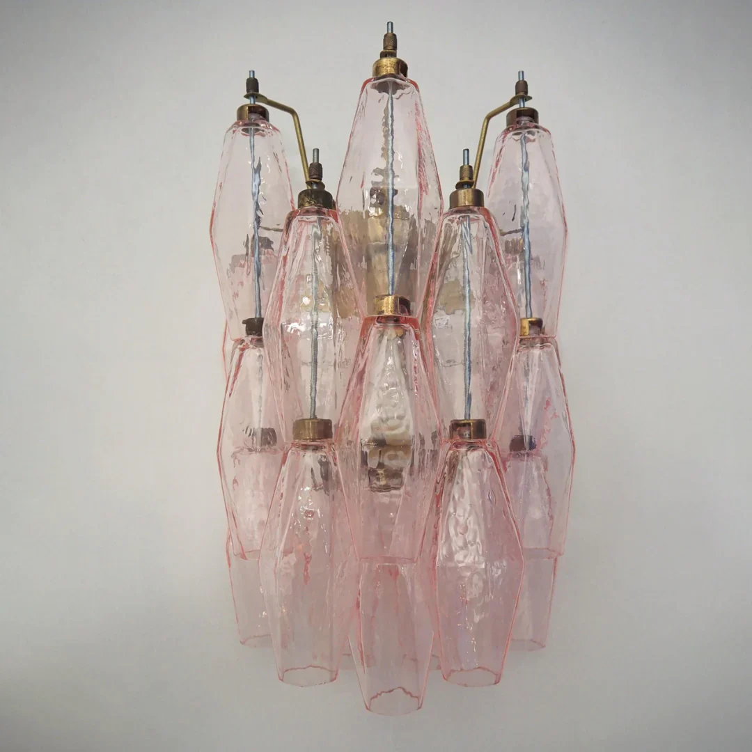 Murano Poliedri Pink Glass Wall Sconces - Image 19