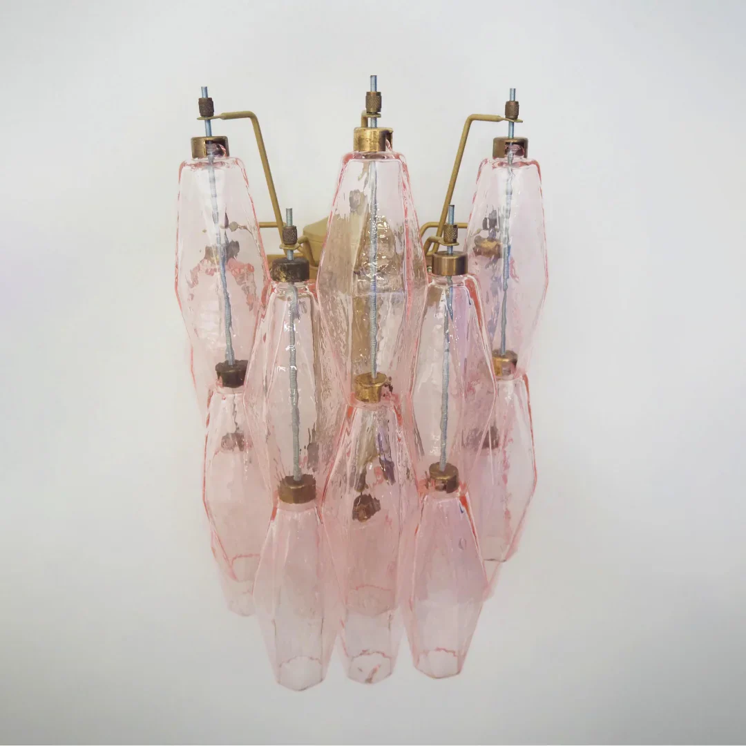 Murano Poliedri Pink Glass Wall Sconces - Image 20
