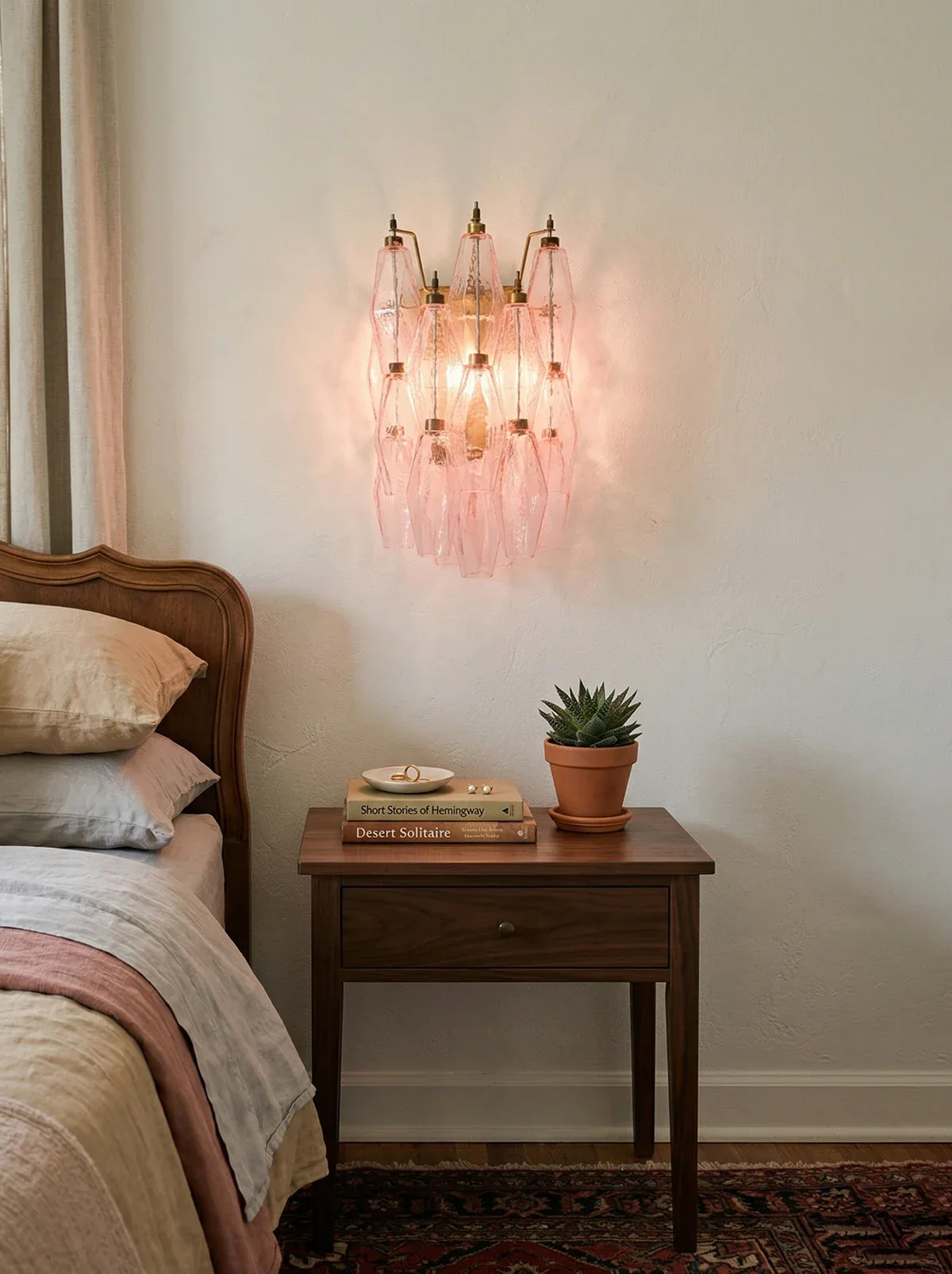 Murano Poliedri Pink Glass Wall Sconces - Image 5