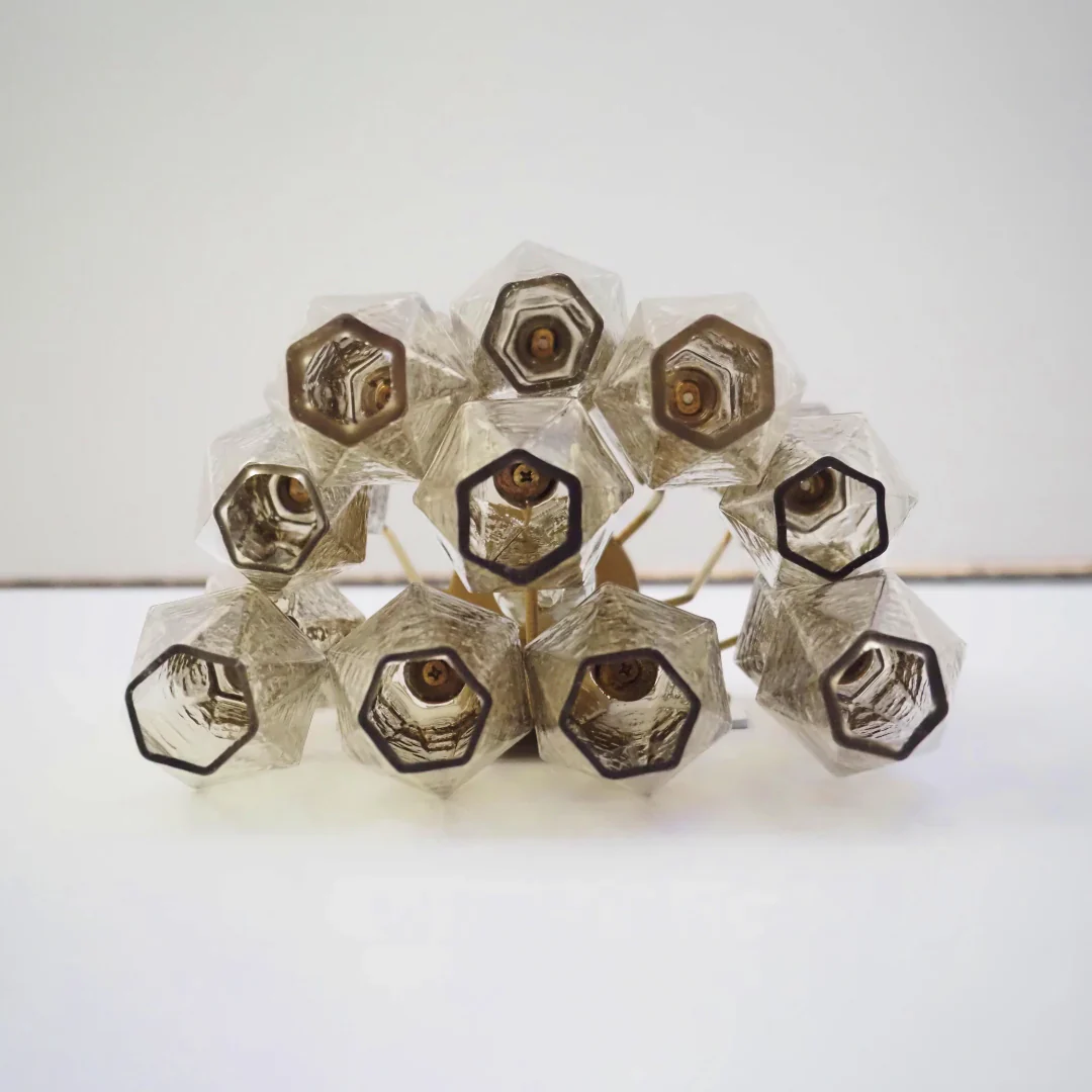 Polyhedral Smoked Hand-blown Glass Wall Lamp - Image 15