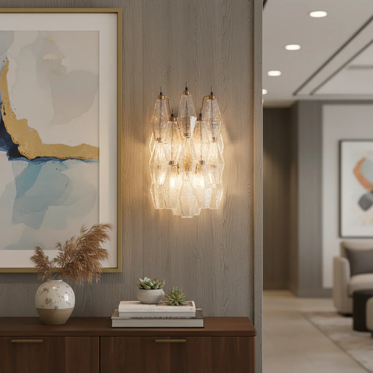 Murano Poliedri Transparent Glass Wall Sconces - Image 2