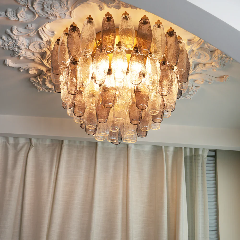 Murano Poliedri Transparent Smoked Ceiling Light - Image 2