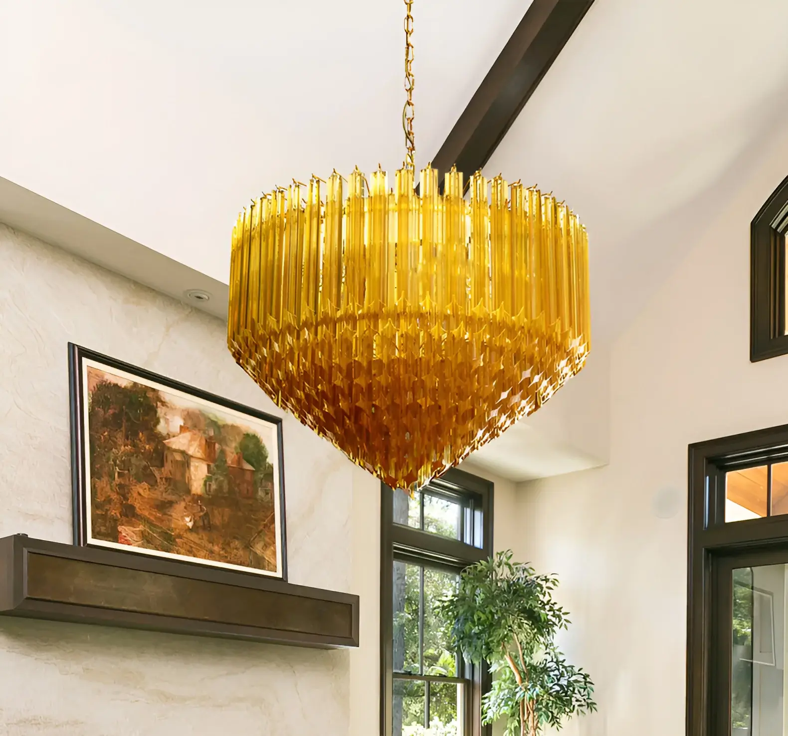 Murano Prisms Amber Chandelier - Image 4