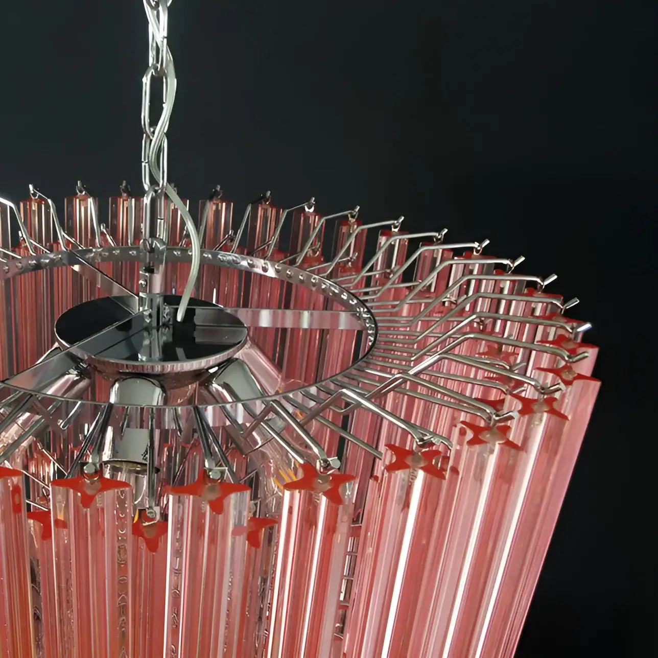 Murano Quadriedri Prisms Pink Chandelier - Image 17
