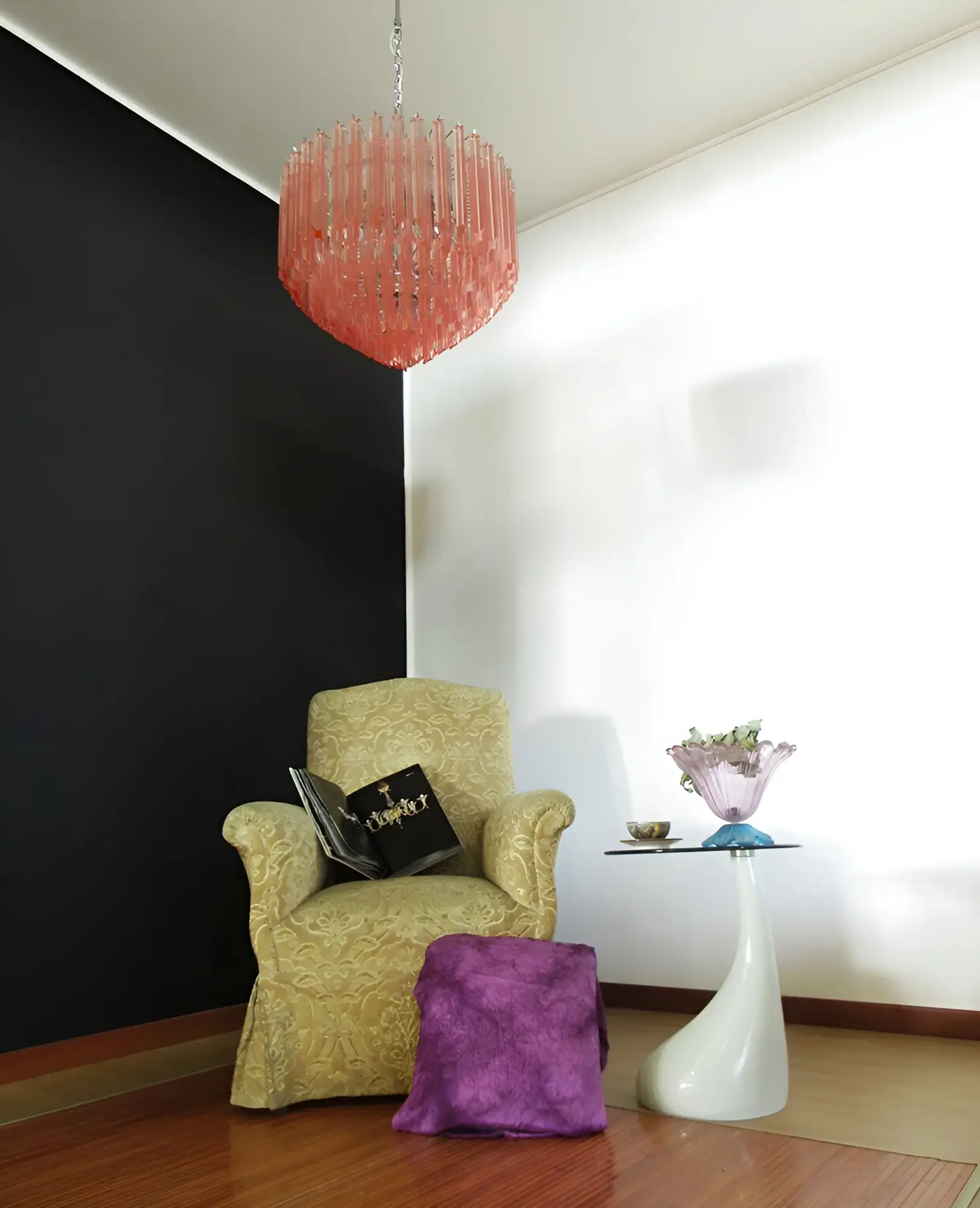 Murano Quadriedri Prisms Pink Chandelier - Image 7