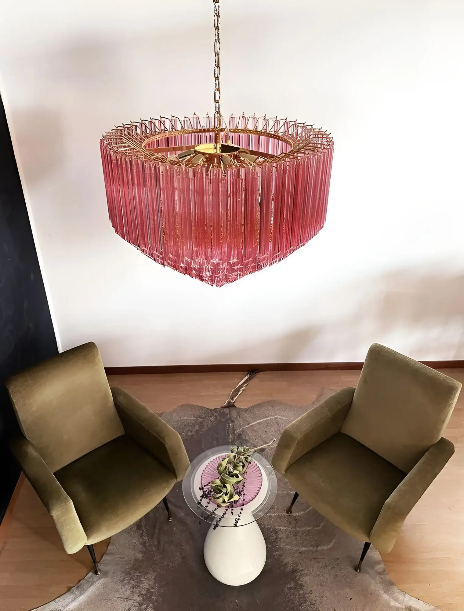 Murano Quadriedri Prisms Pink Chandelier - Image 8