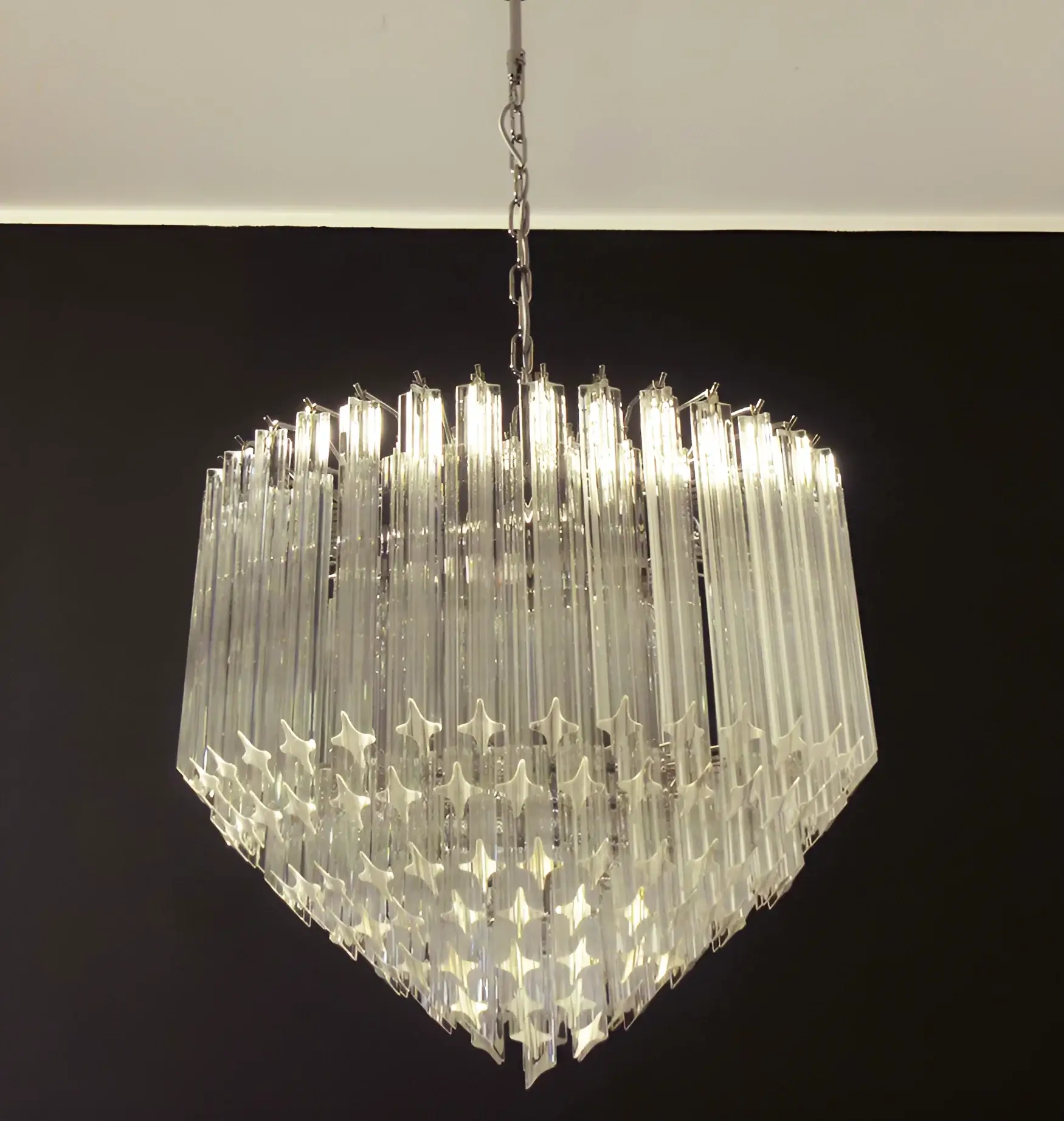 Murano Quadriedri Prisms Transparent Chandelier - Image 8