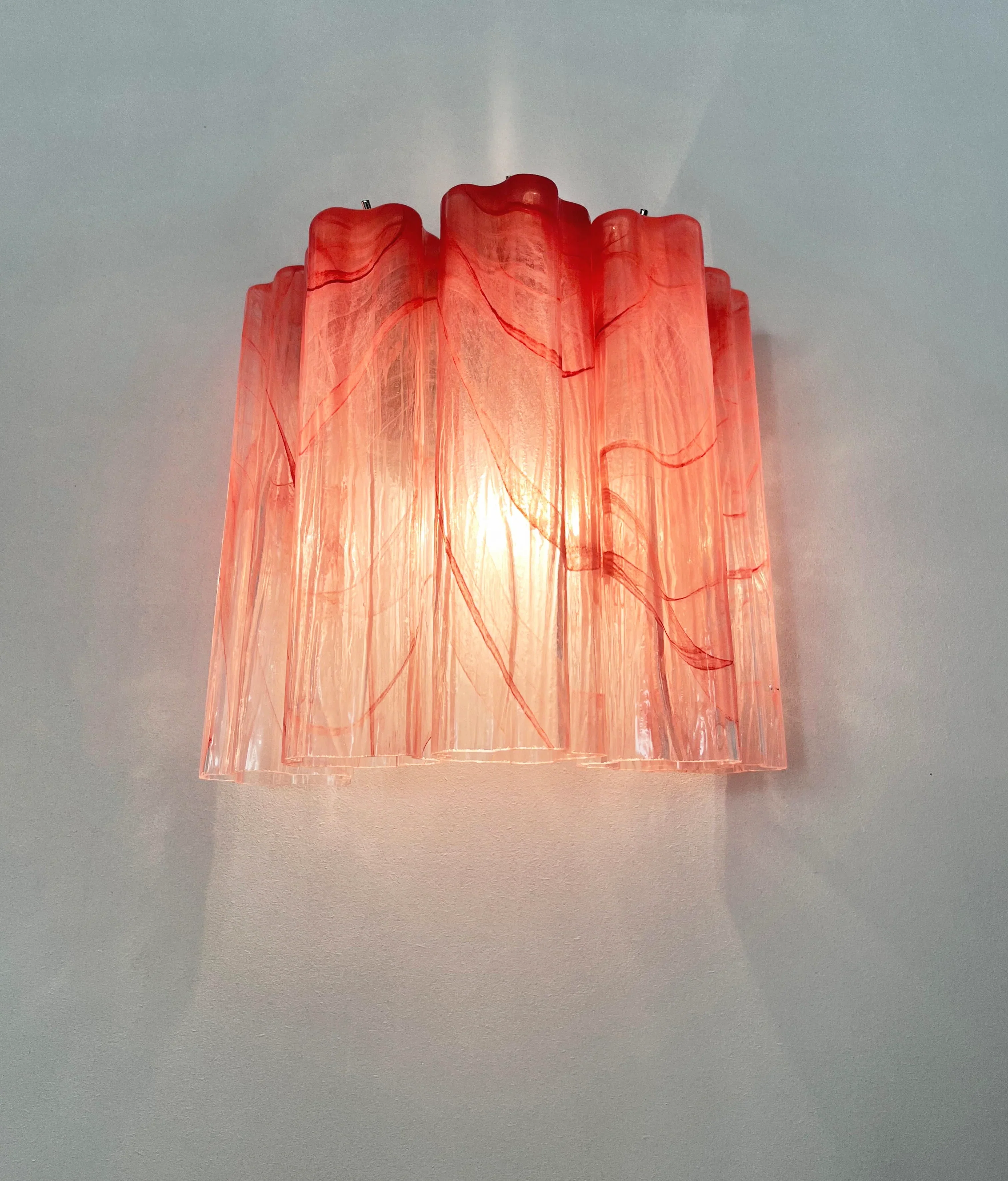 Star-Shaped Red Cloud-Patterned Glass Wall Lamp - Image 14