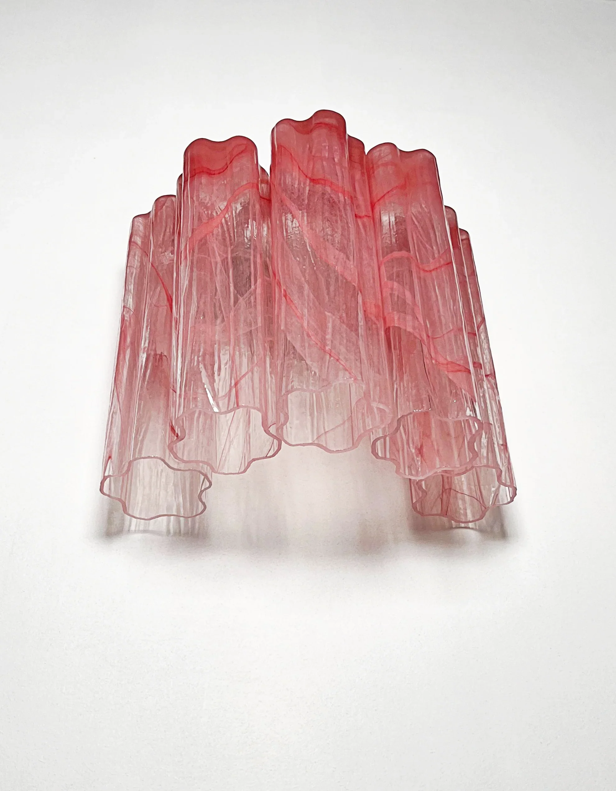 Star-Shaped Red Cloud-Patterned Glass Wall Lamp - Image 5