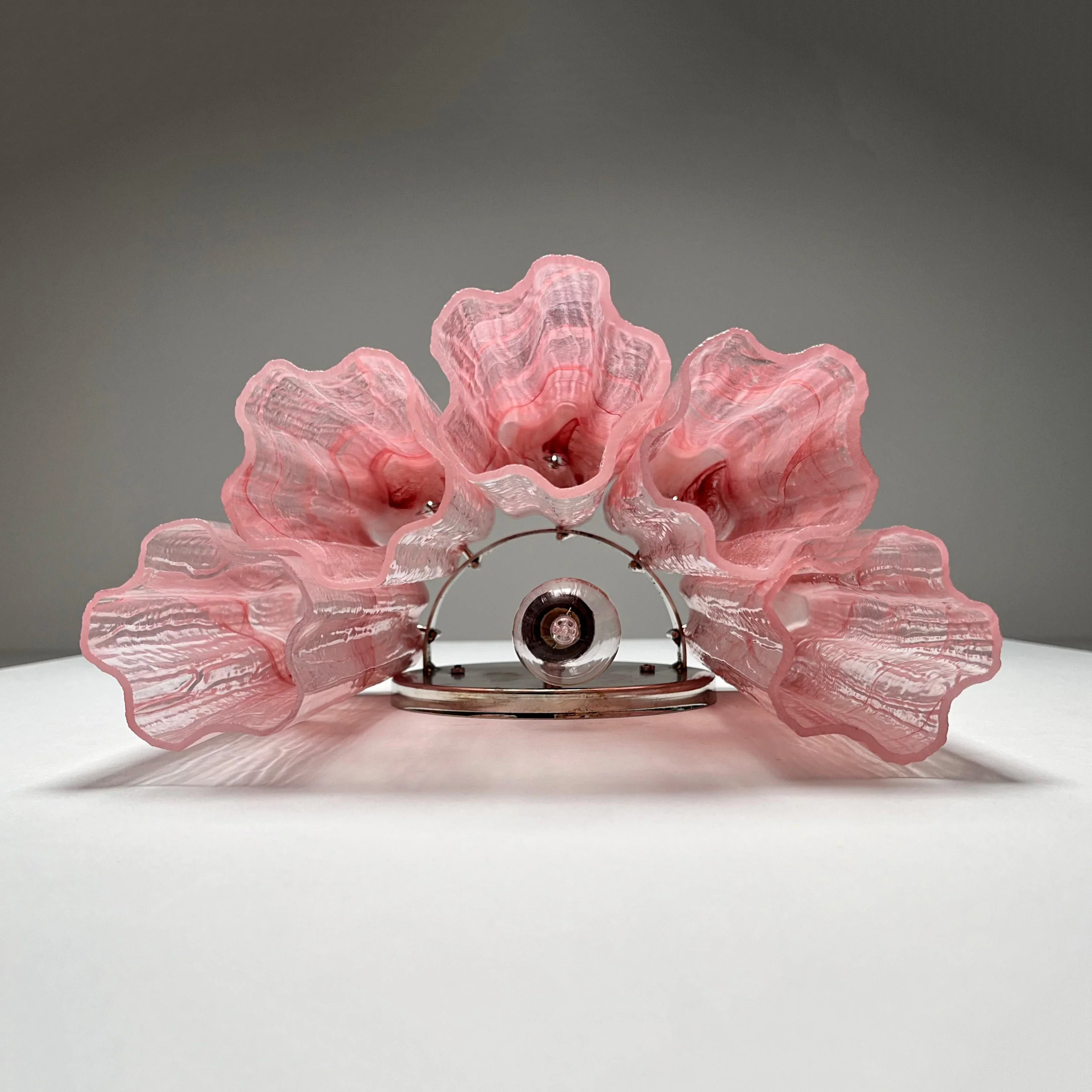 Star-Shaped Red Cloud-Patterned Glass Wall Lamp - Image 7