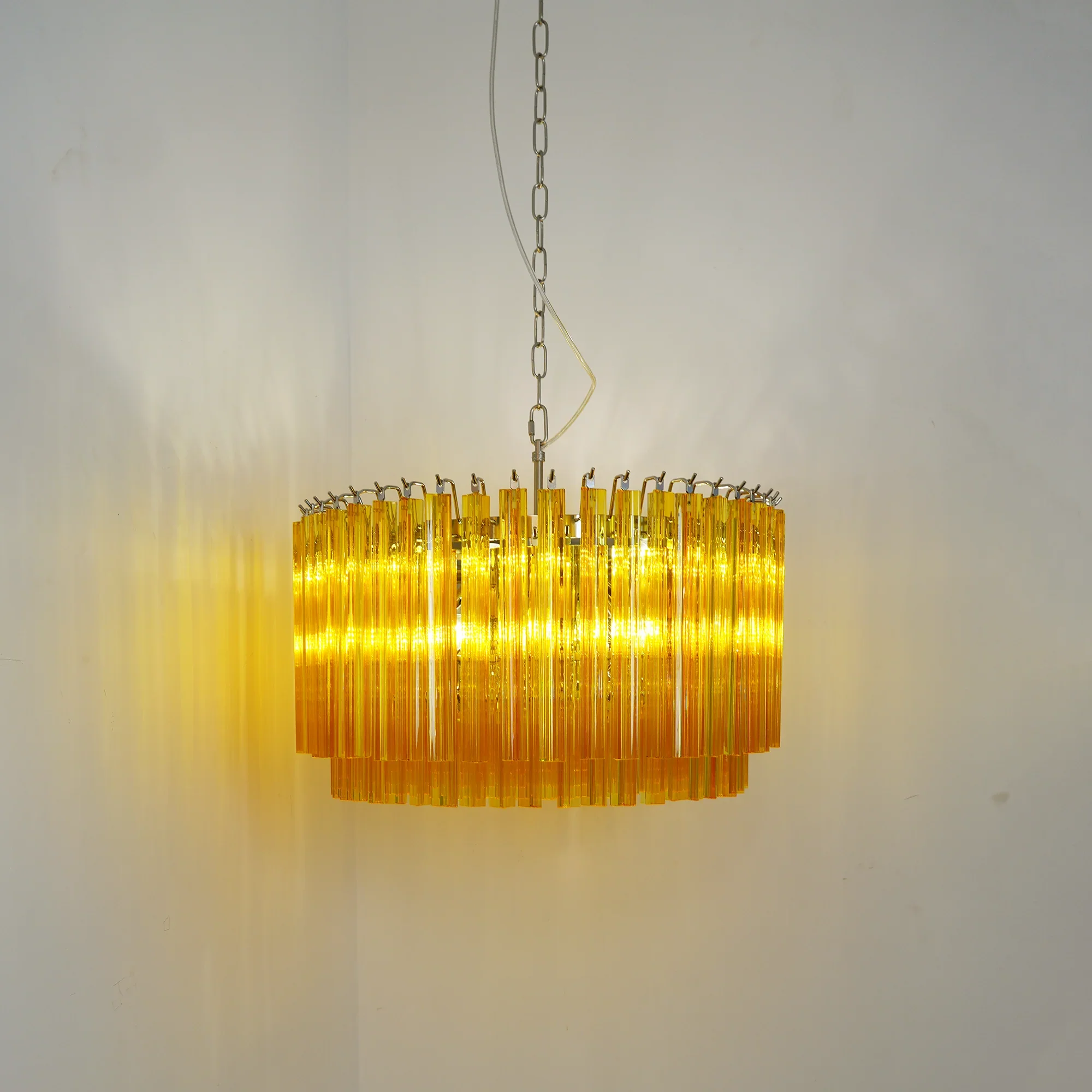 Murano Round Prisms Amber Chandelier - Image 10