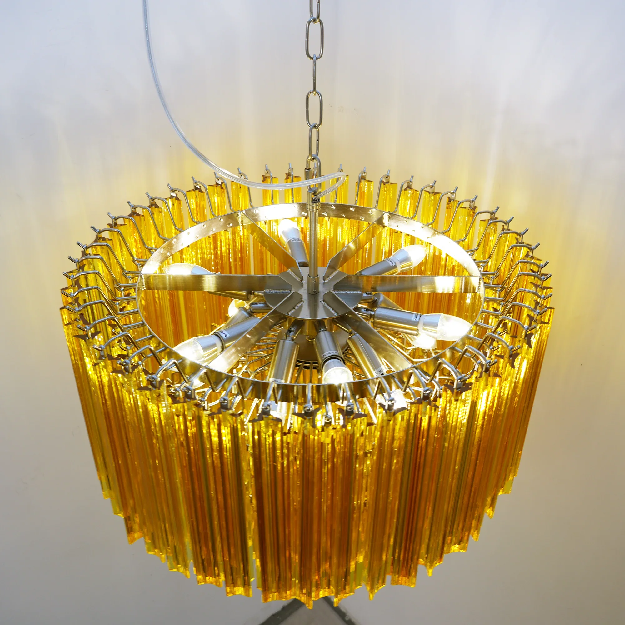 Murano Round Prisms Amber Chandelier - Image 12