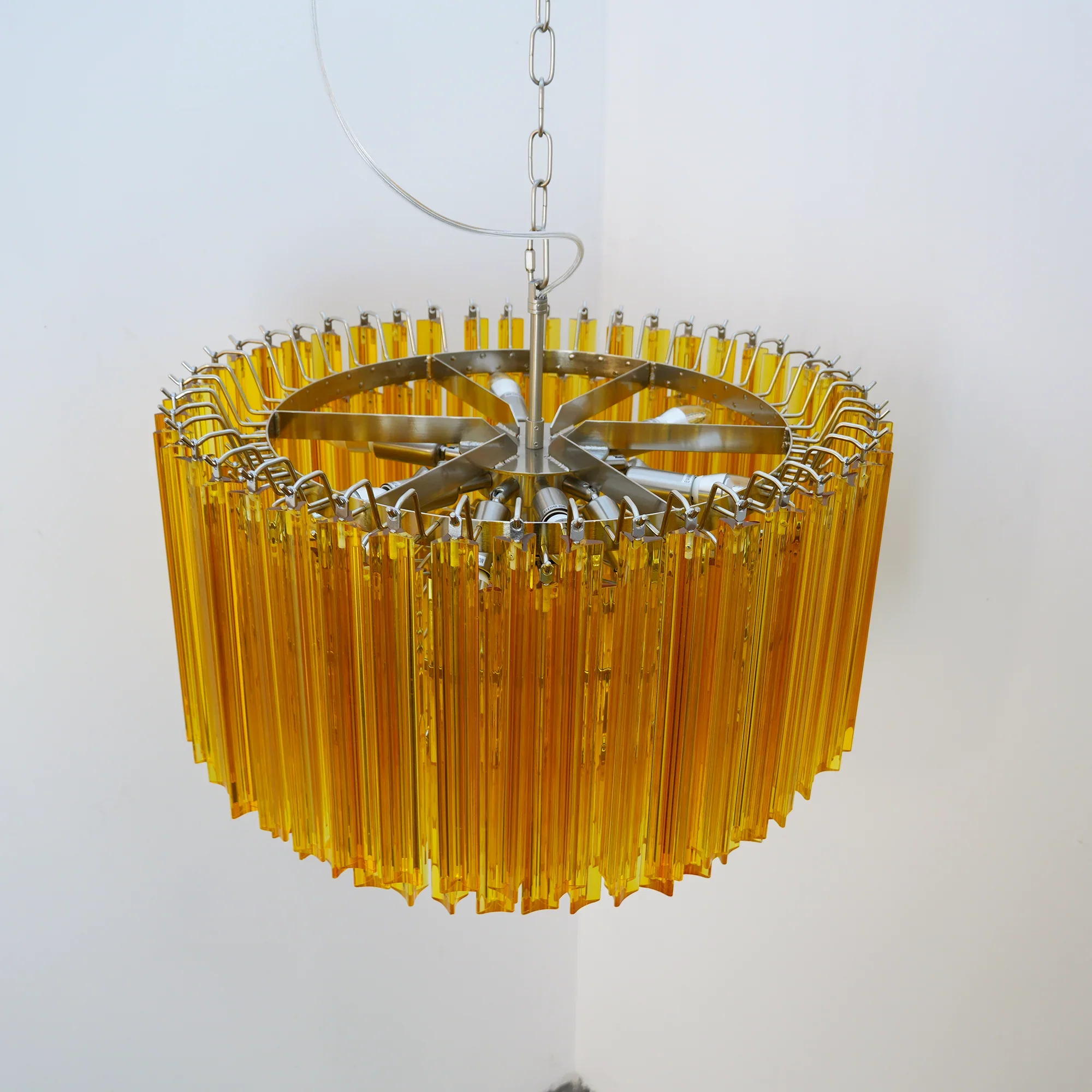 Murano Round Prisms Amber Chandelier - Image 13