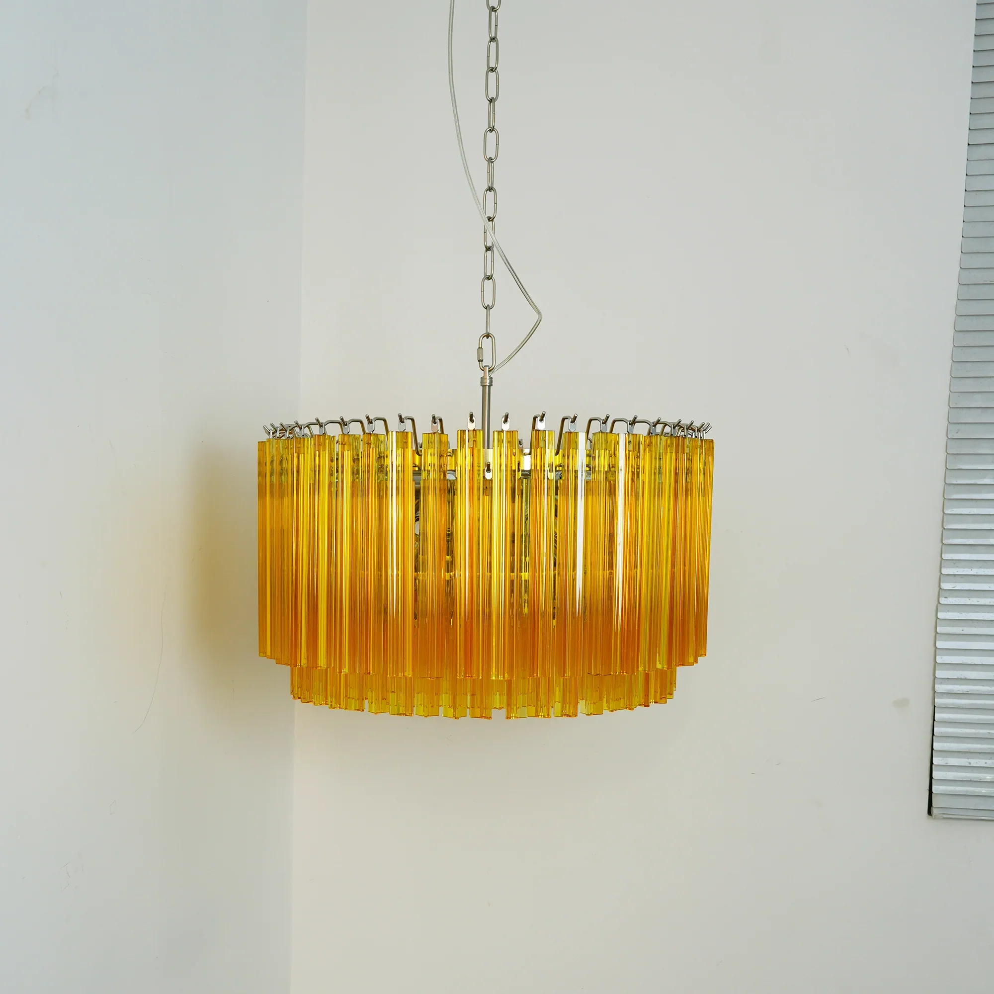 Murano Round Prisms Amber Chandelier - Image 8