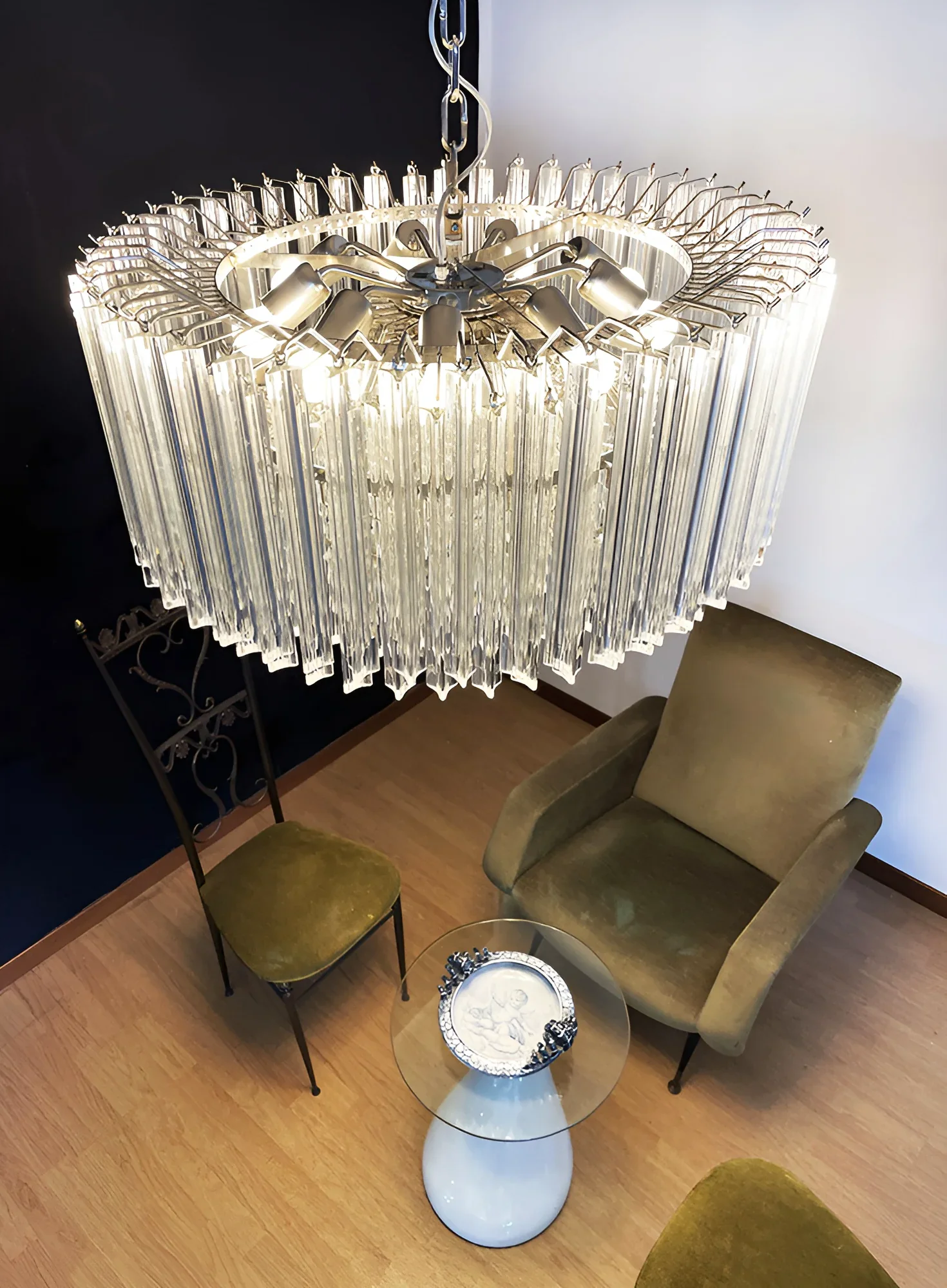 Murano Round Prisms Transparent Chandelier - Image 12
