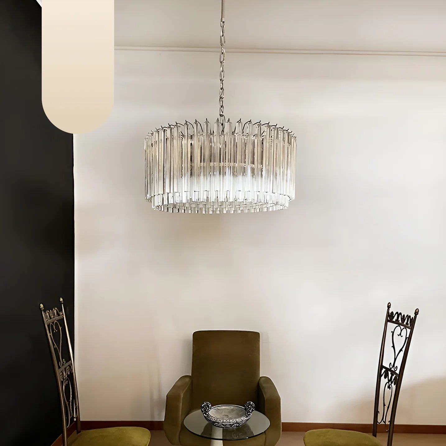 Murano Round Prisms Transparent Chandelier - Image 30