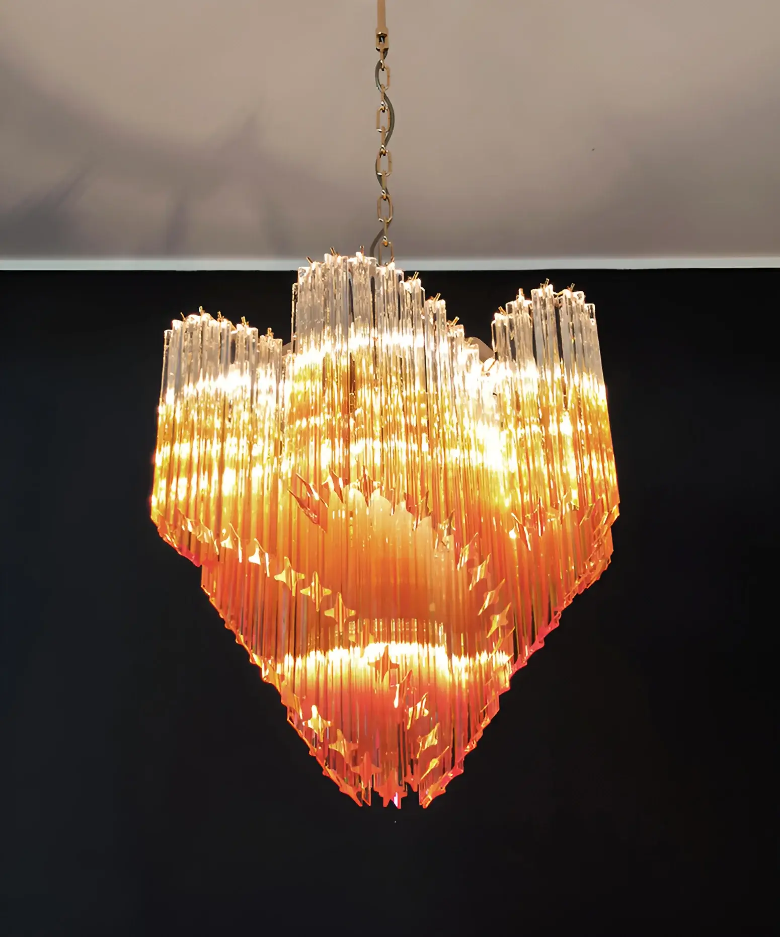 Murano Shaded Amber Prism Chandelier - Image 12