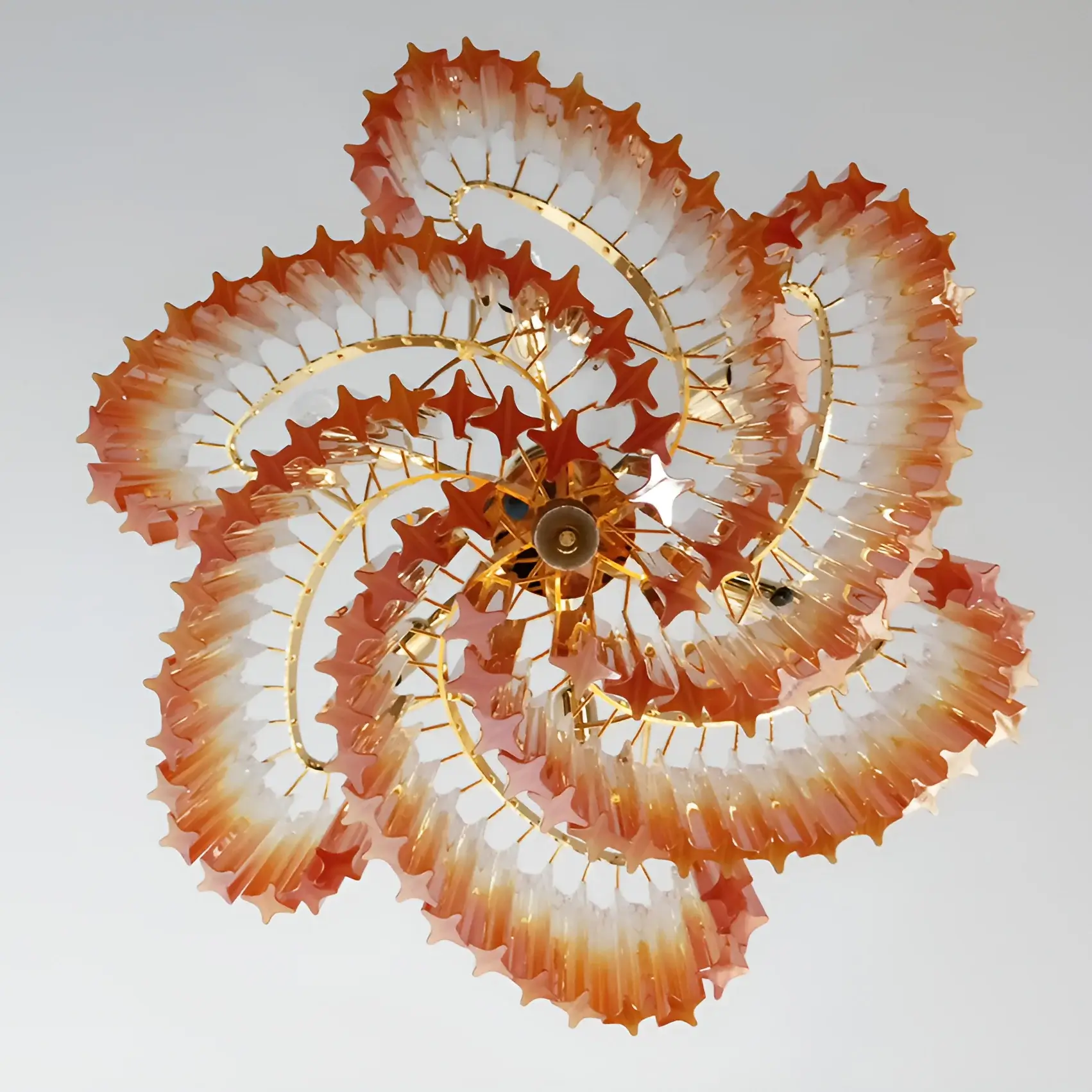 Murano Shaded Amber Prism Chandelier - Image 13