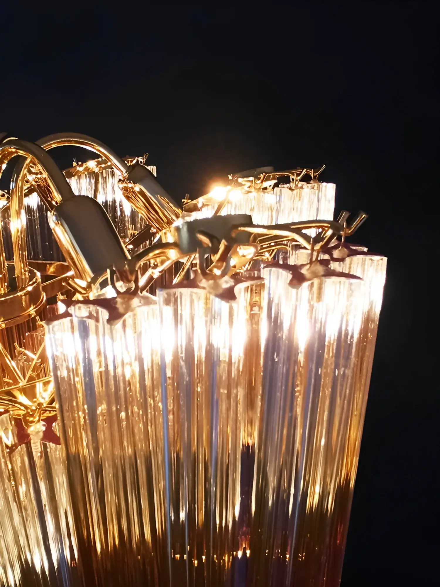 Murano Shaded Amber Prism Chandelier - Image 15