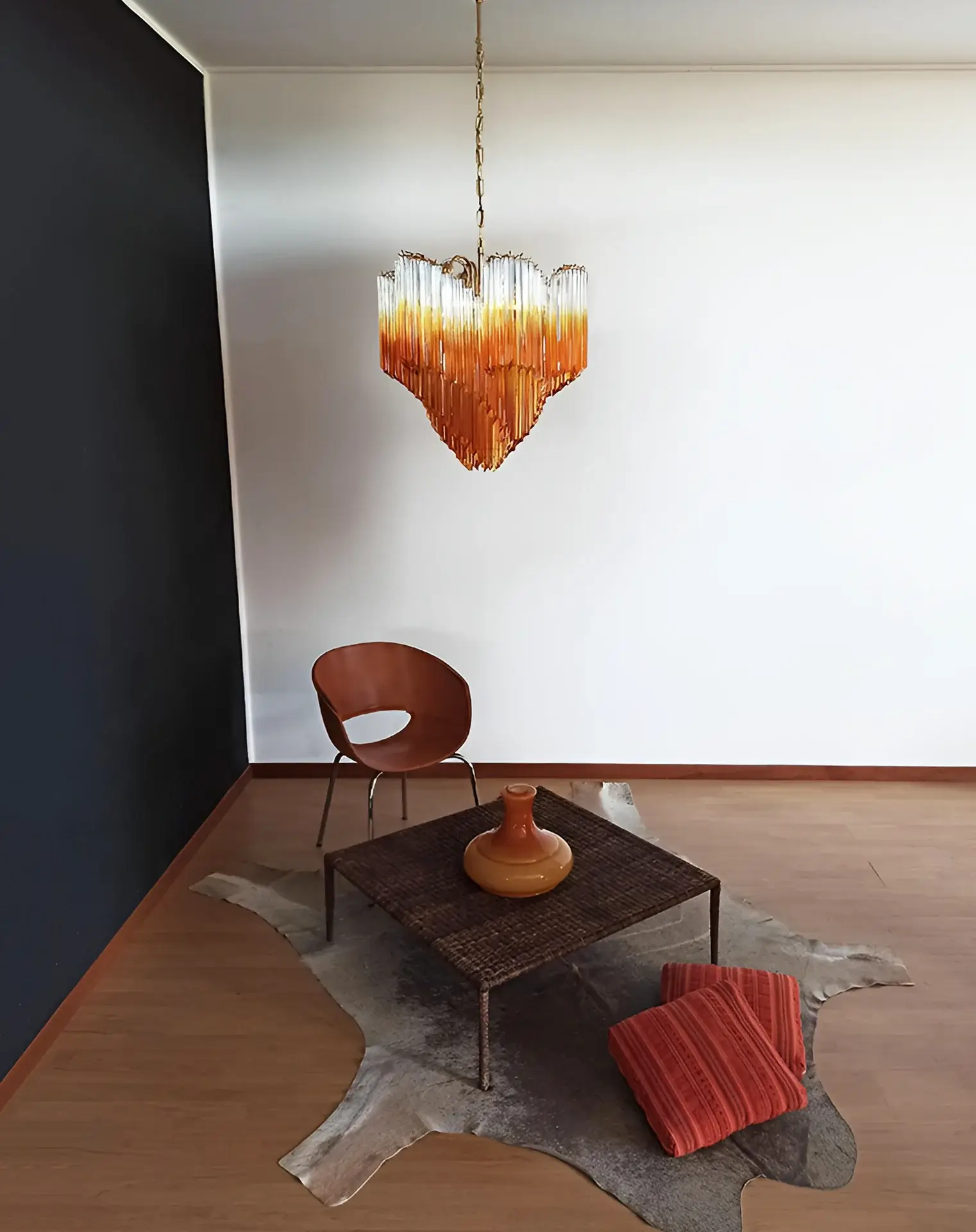Murano Shaded Amber Prism Chandelier - Image 3