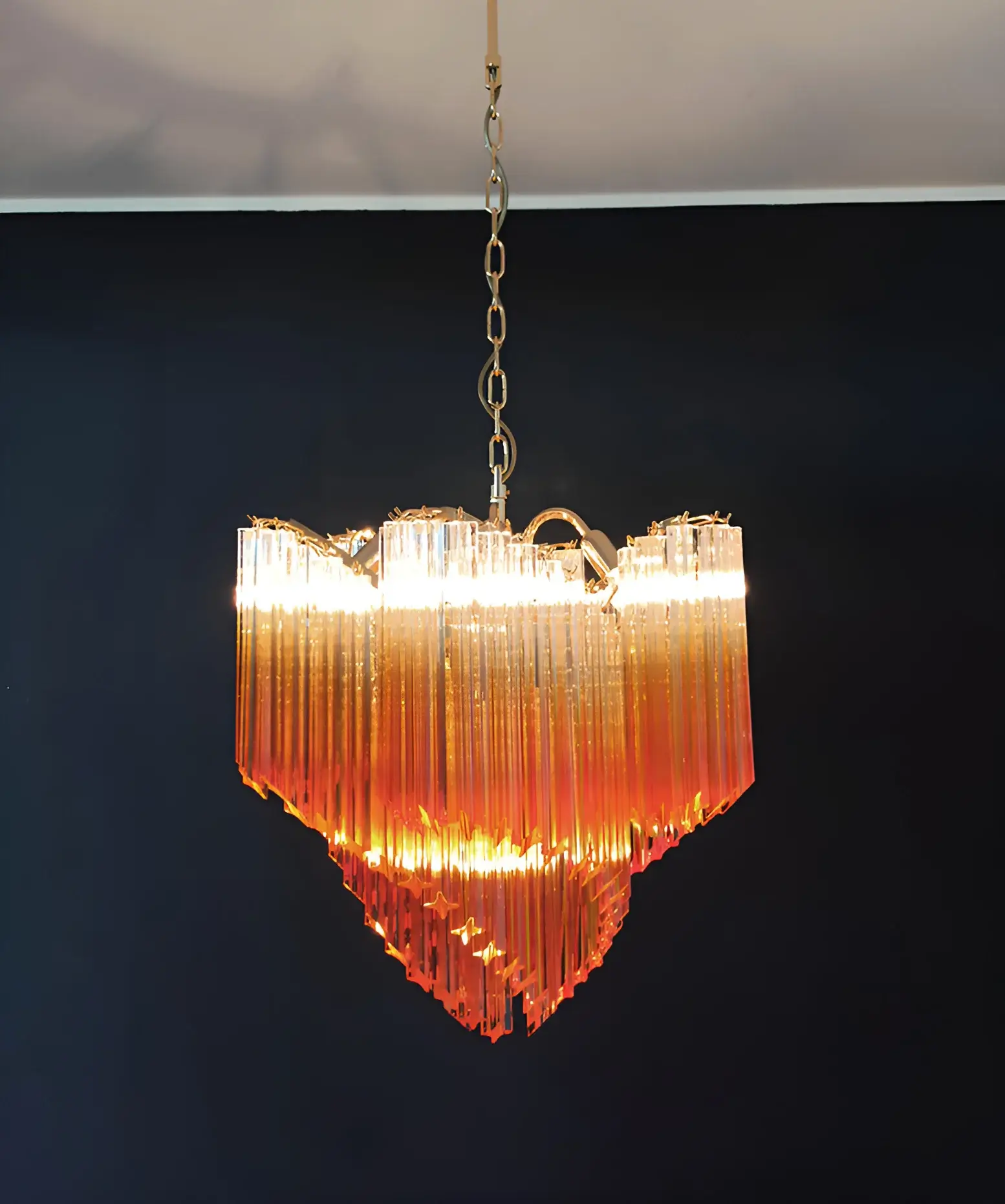 Murano Shaded Amber Prism Chandelier - Image 8