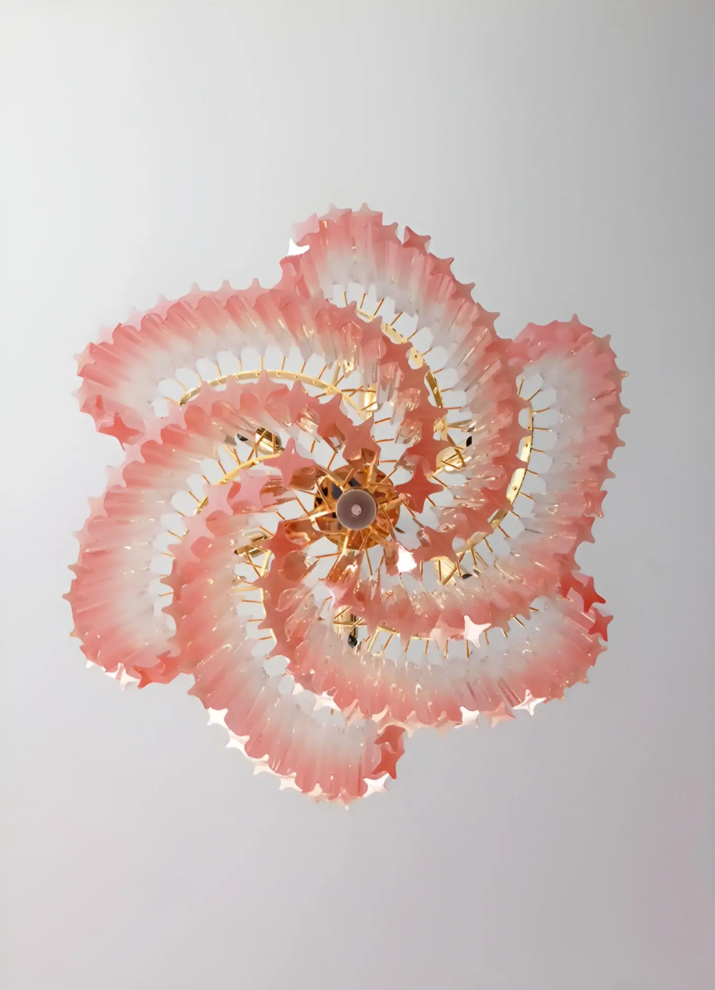 Murano Shaded Pink Prism Chandelier - Image 10