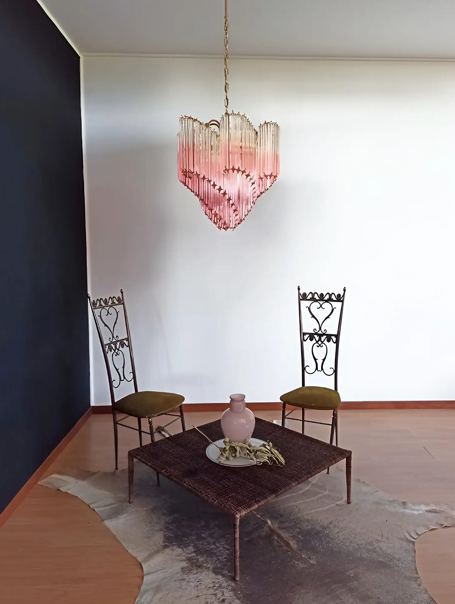 Murano Shaded Pink Prism Chandelier - Image 12
