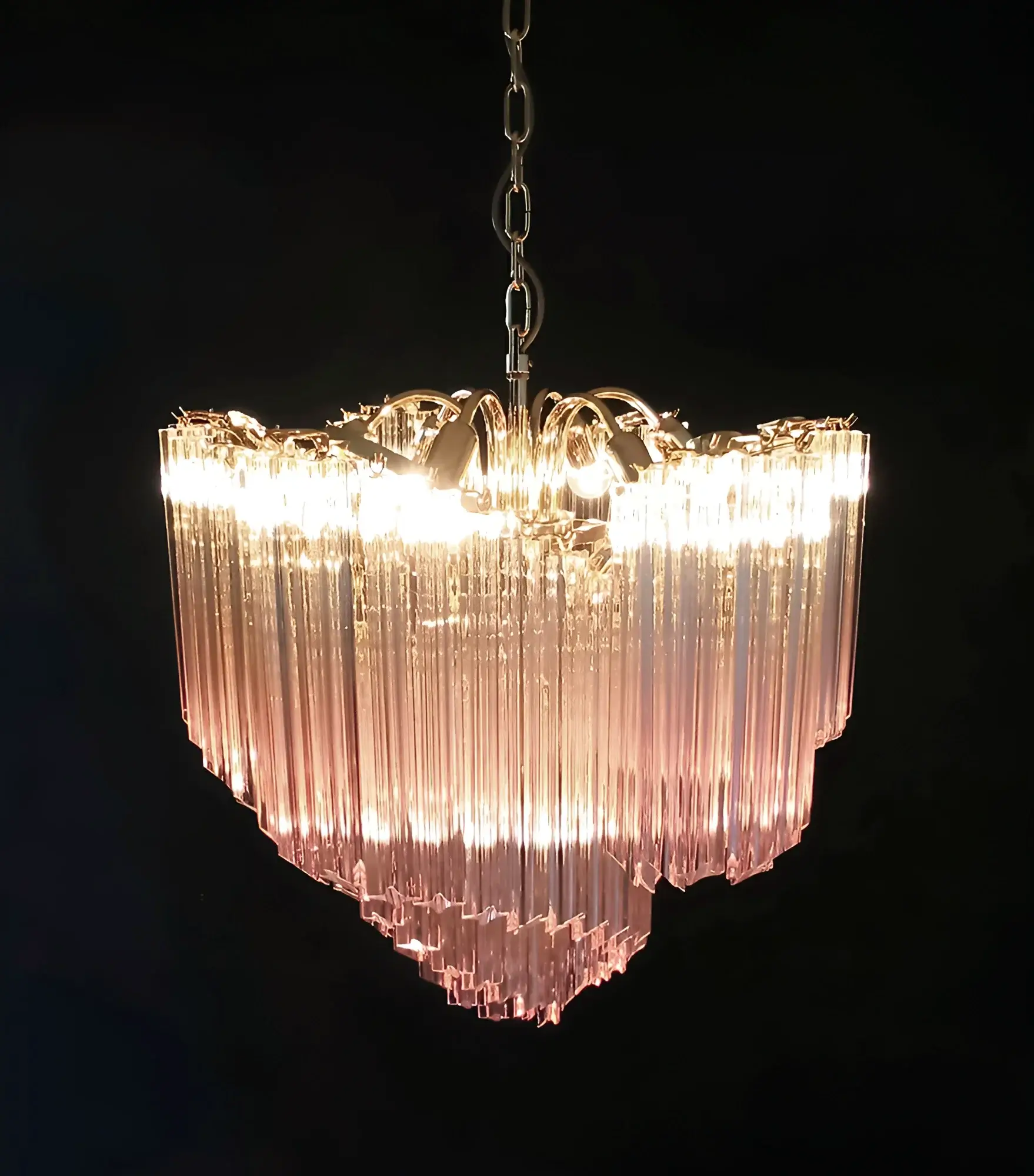 Murano Shaded Pink Prism Chandelier - Image 14